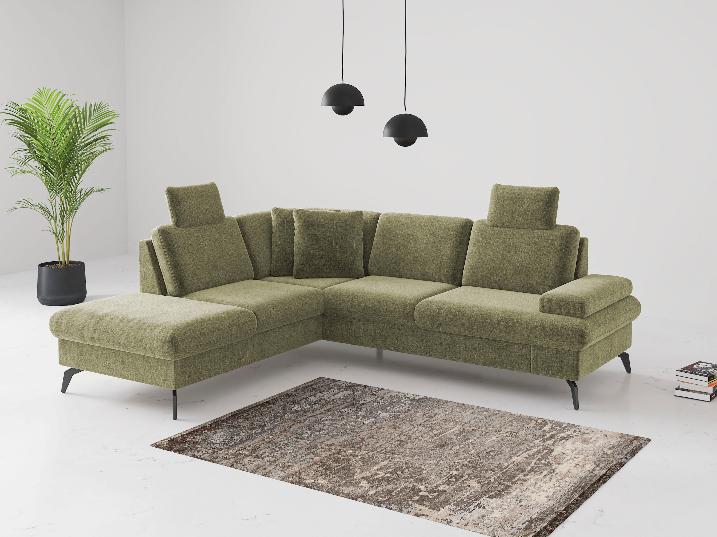 sit&more Ecksofa »Morris Jubi L-Form«, inkl. Armteilfunktion und 1 Zierkissen, wahlweise mit Bettfunktion