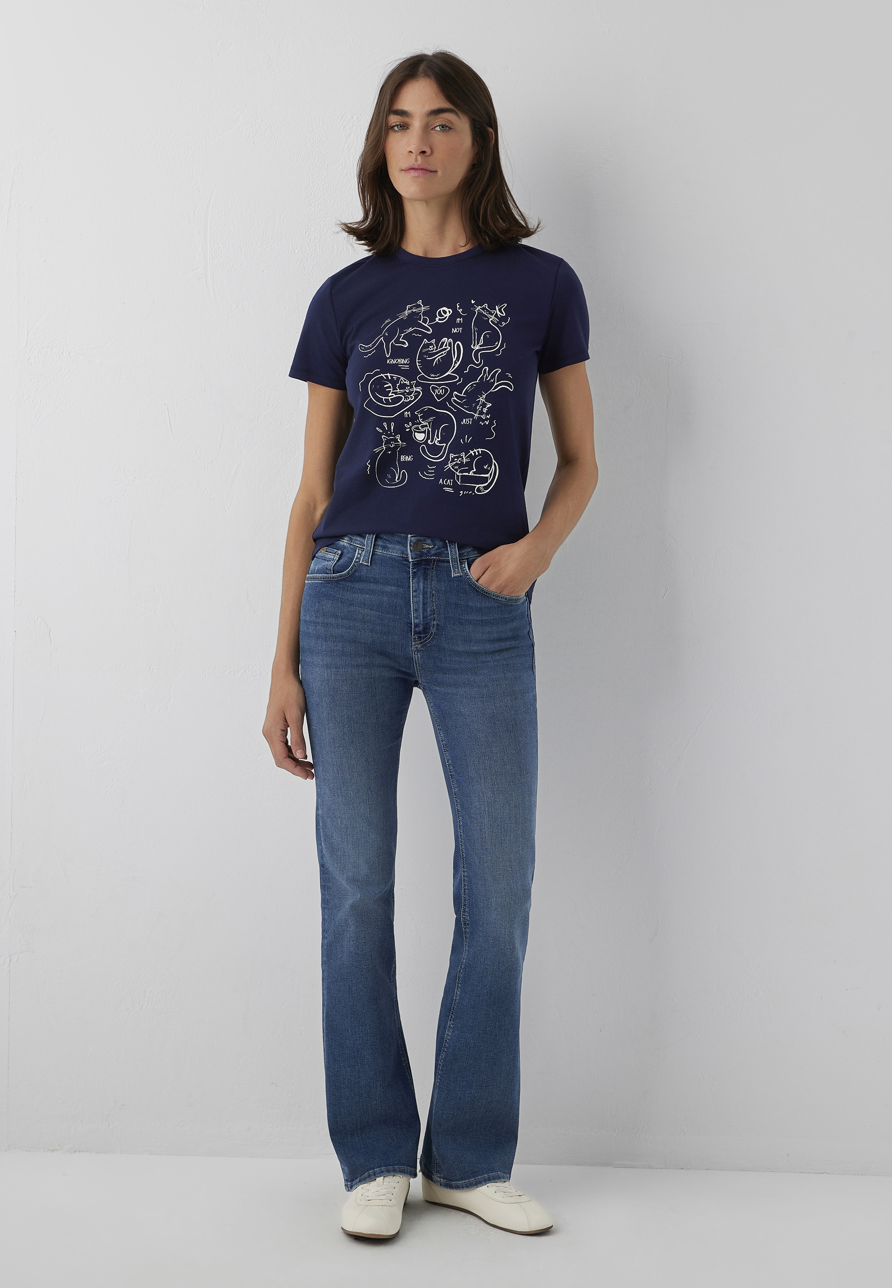 Mavi T-Shirt »CAT PRINTED TSHIRT« Katzen T-Shirt