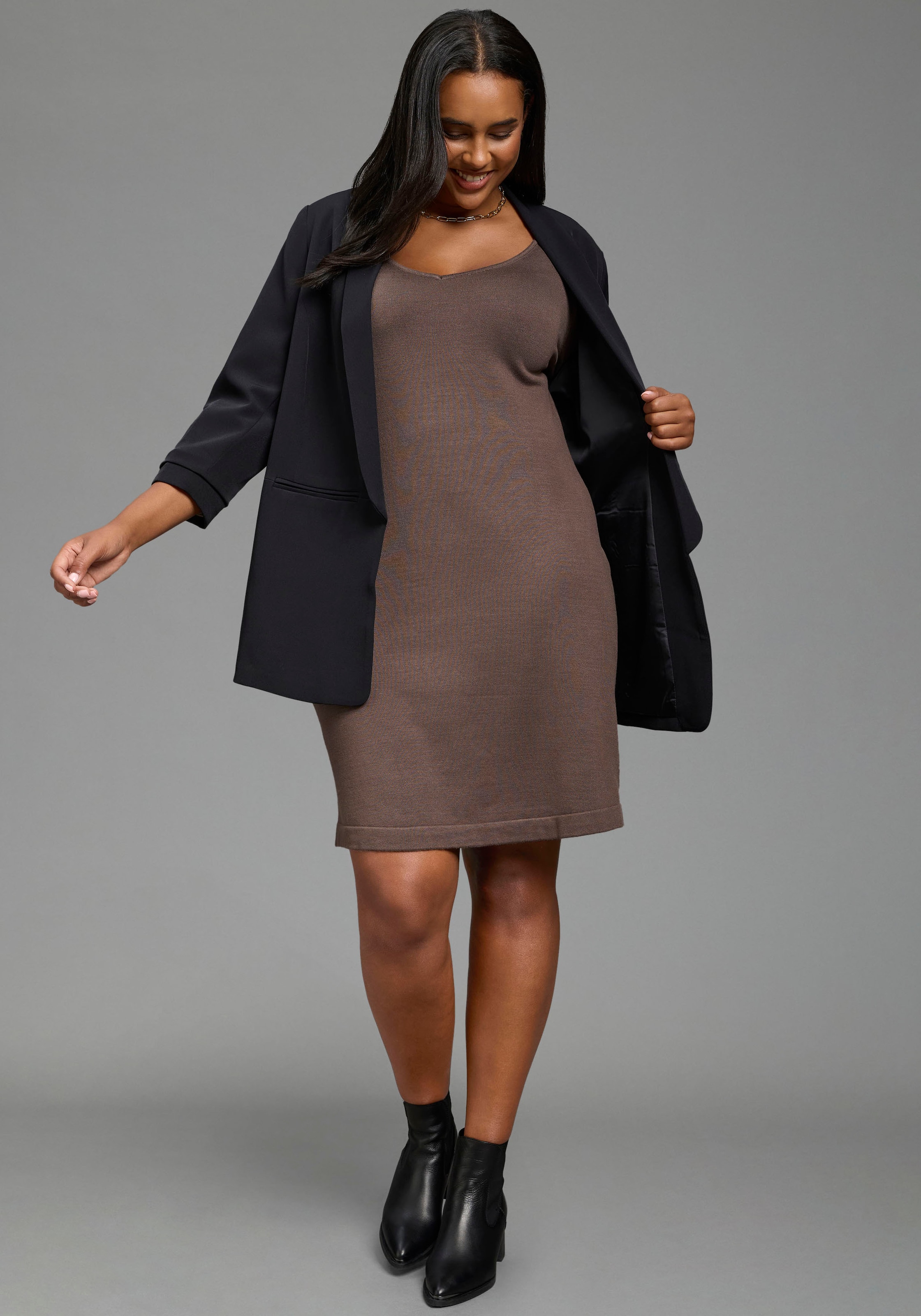 Laura Scott CURVE Longblazer »Große Größen« feminin geschnittener Blazer, figurumspielende Passform