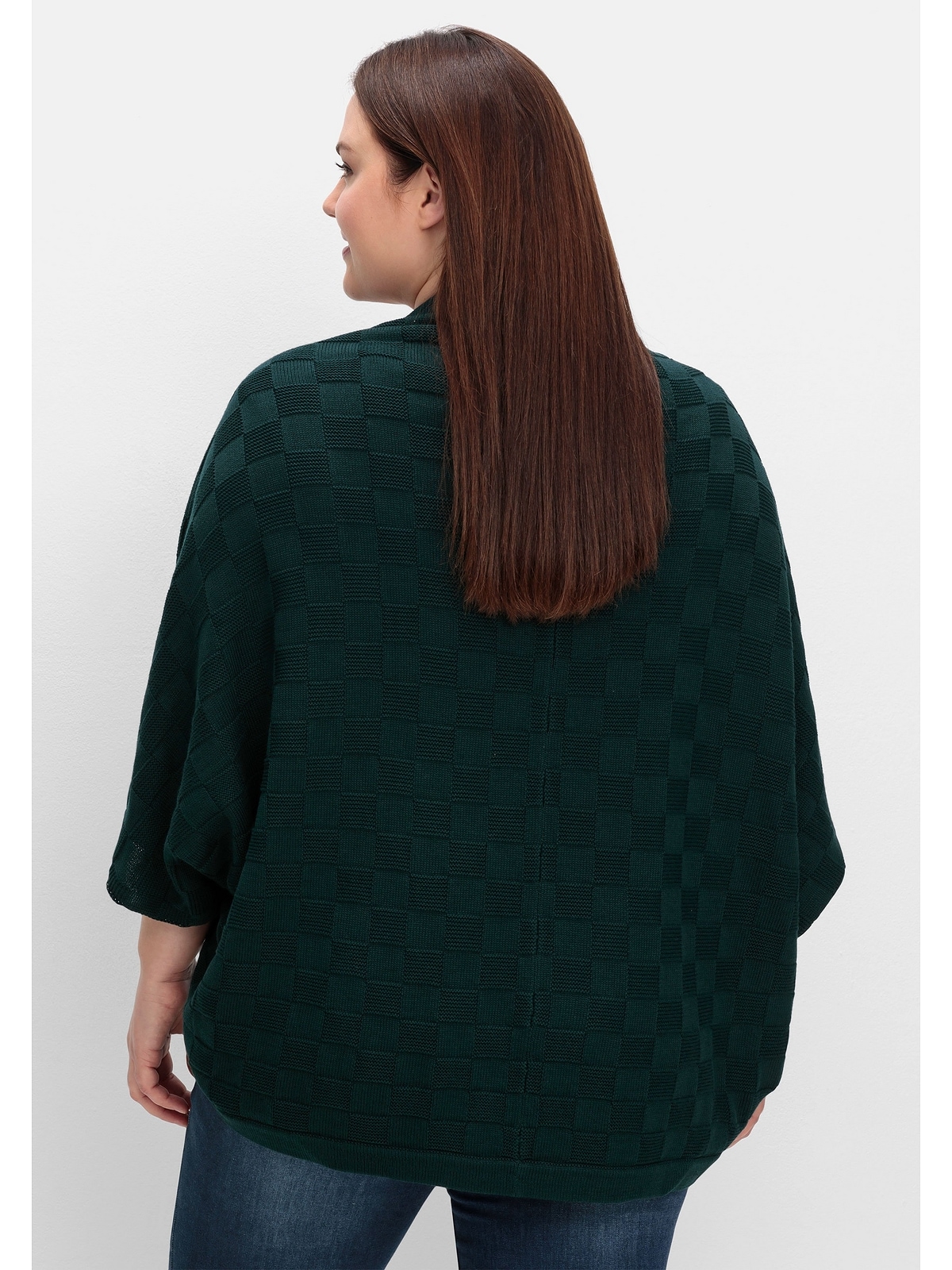 Sheego Strickjacke »Große Größen«, im tonigen Schachbrettmuster