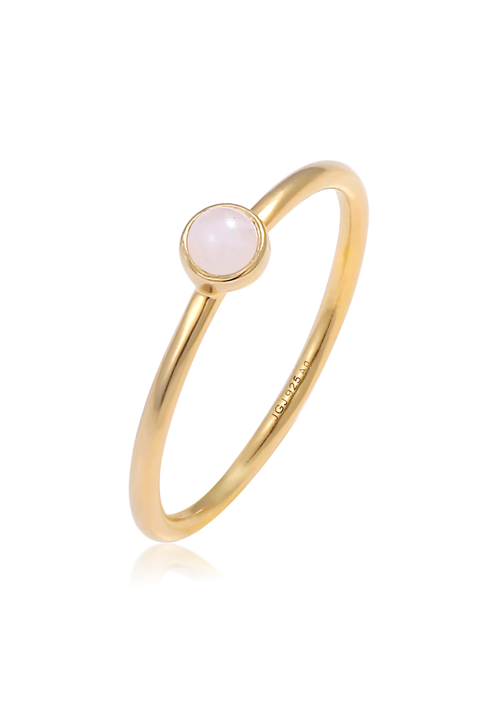 Elli Silberring »Ring Rosenquarz Edelstein Stabelring 925er Silber«