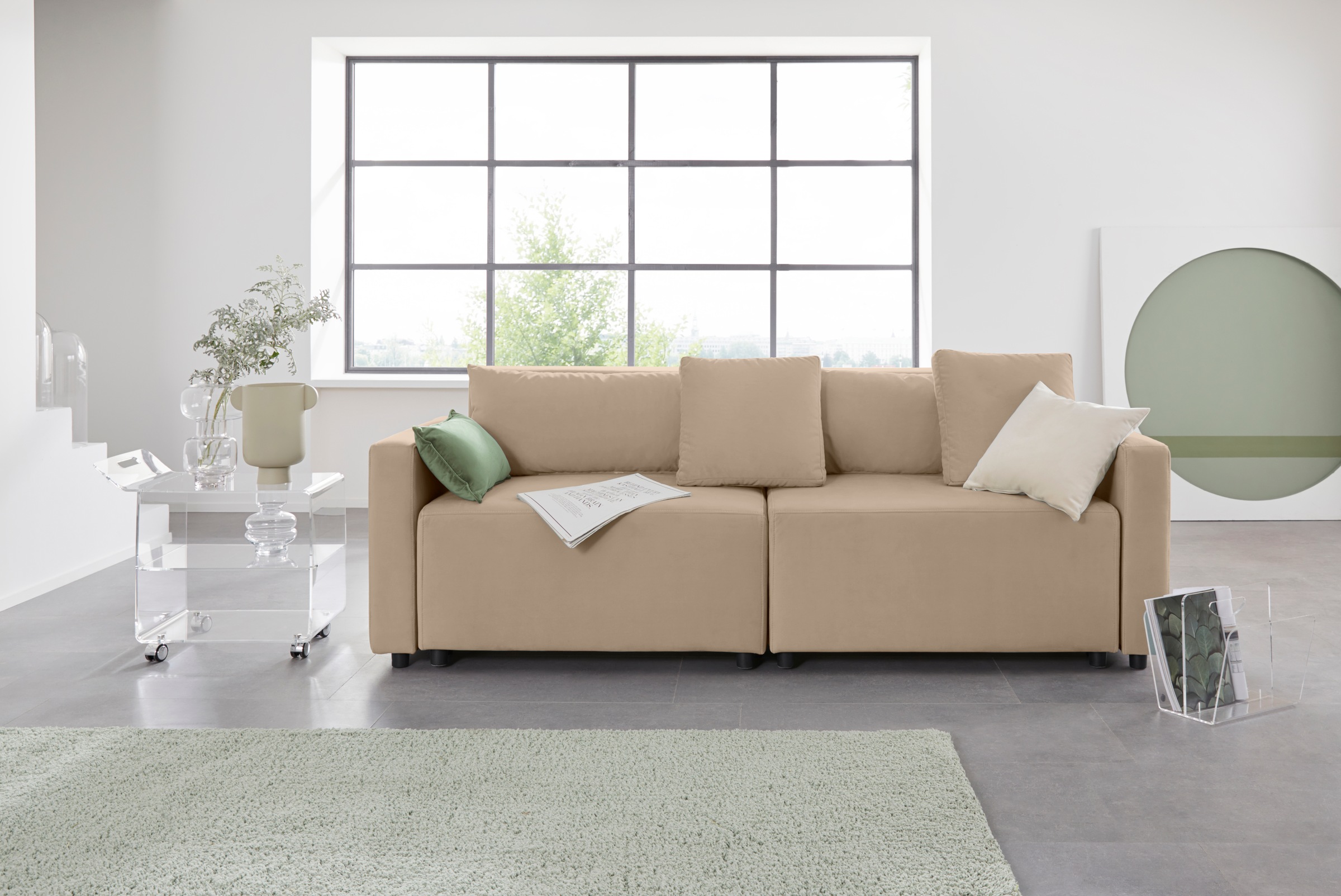 Home affaire 2-Sitzer "Marva 2tlg." beide Elemente ausziehbar für Bettfunkt günstig online kaufen