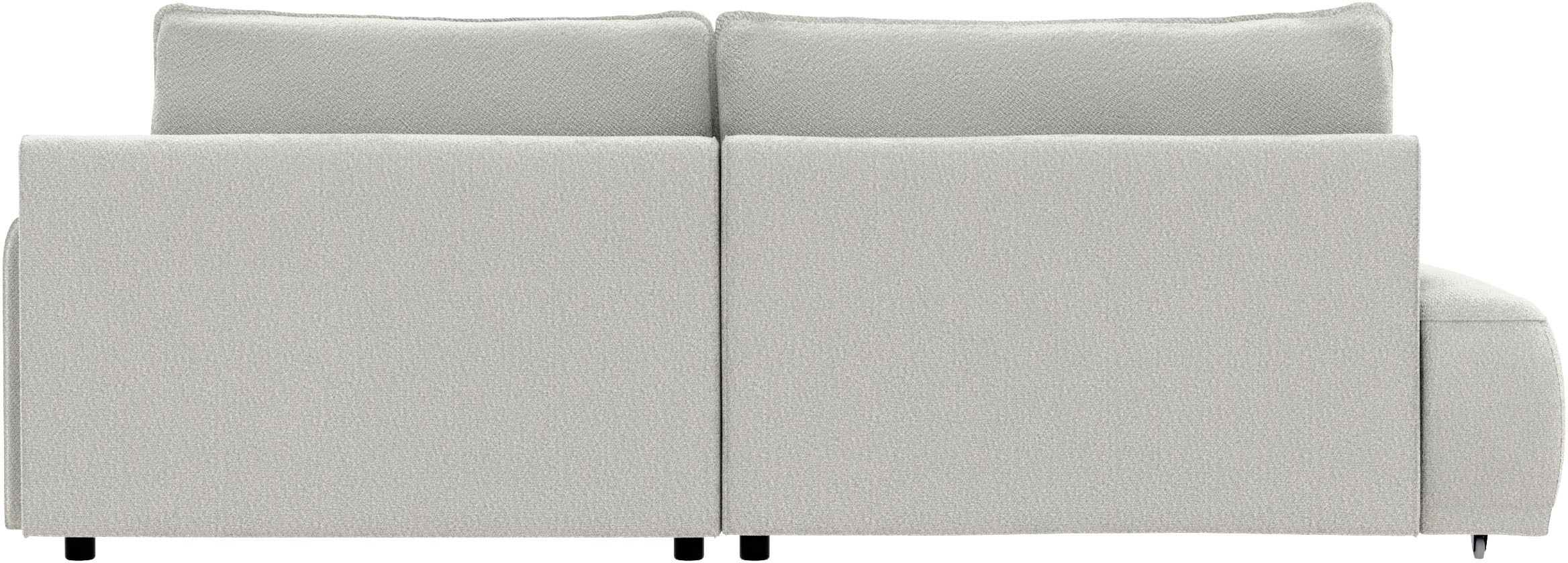 TRENDMANUFAKTUR Ecksofa »Fordon II, Schlafsofa mit Bettkasten, Couch in L-Form, Breite 250 cm«, in Struktur fein LEO, haustierfreundlich, wollweiß, Armlehne rechts