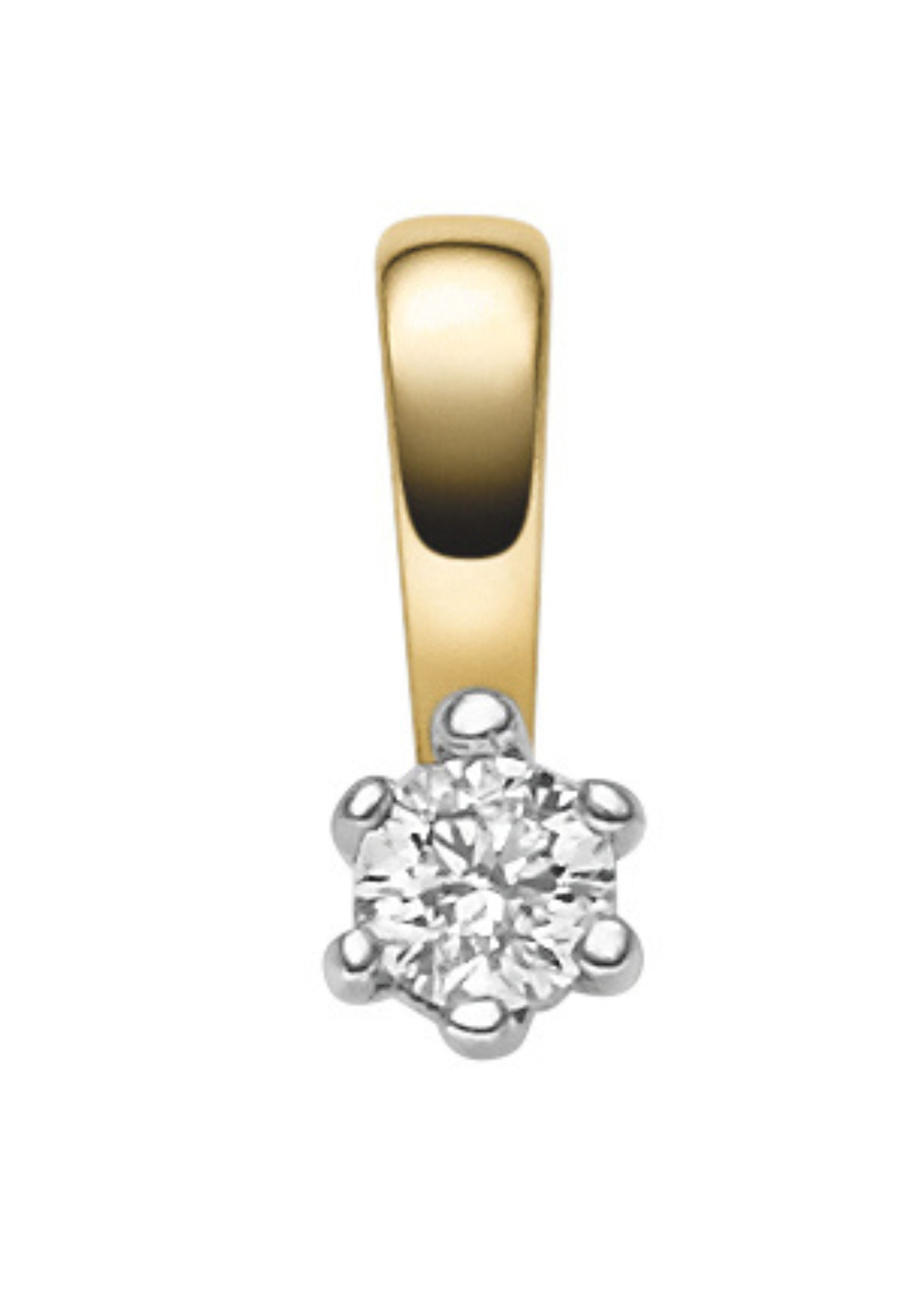 Kettenanhänger ADELIA´S "Damen 585 Gold Anhänger mit Diamant Brillant Ø 3,6 mm", gold, Schmuckanhänger, Damen, 0,1 VVS = sehr sehr kleine Einschlüsse, Diamanten Gelbgold 585 Gold, Diamanten, Gelbgold 585, Gold, Kettenanhänger, mit Diamant / Brillant für D