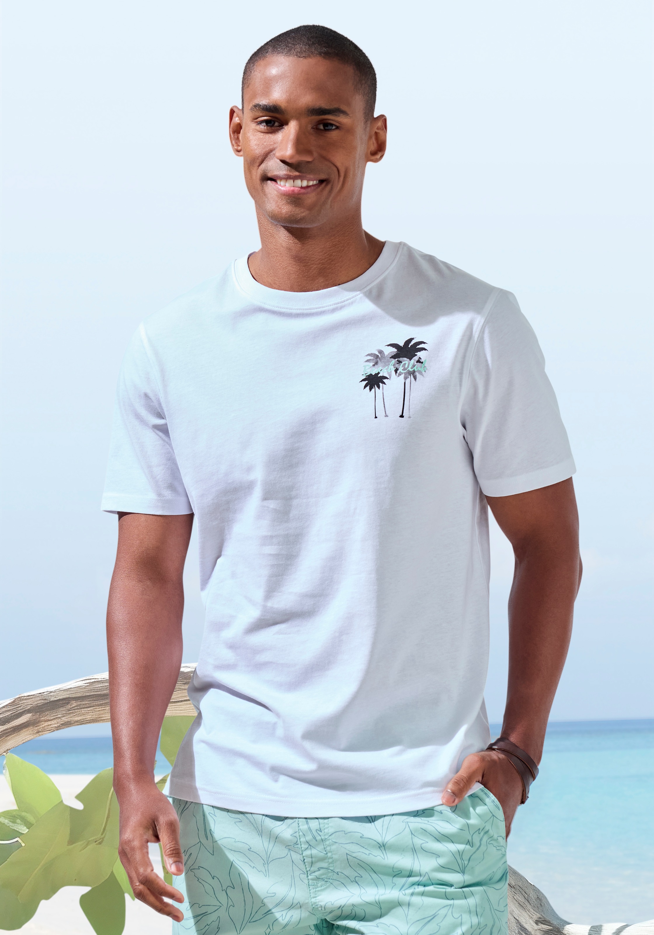 Beachtime T-Shirt "mit großem Rückenprint" Regular-Fit, mit Print vorn und günstig online kaufen