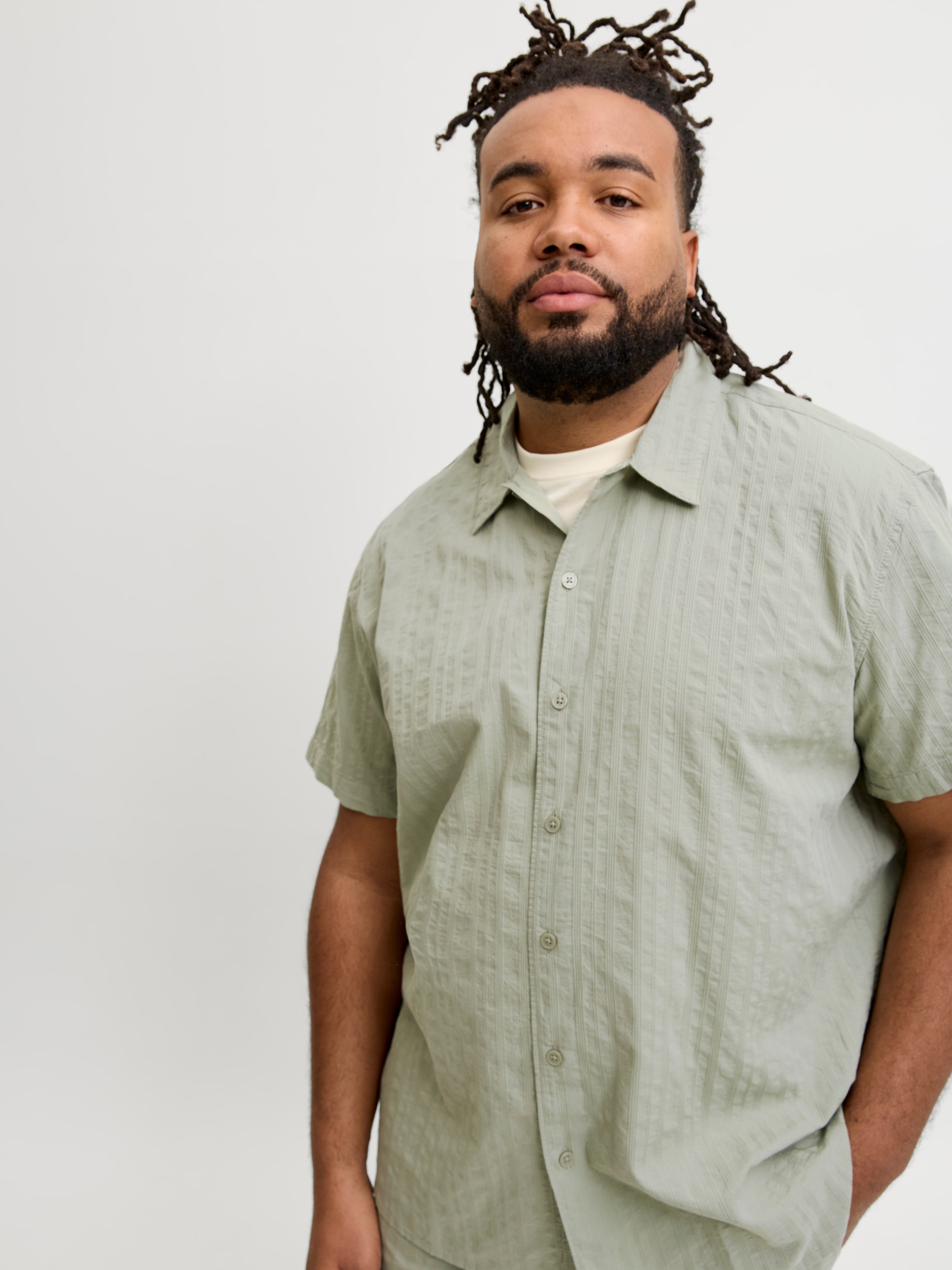 Jack & Jones PlusSize Kurzarmhemd »JORRIVIERA TEXTURE SHIRT SS PLS« mit Knopfleiste