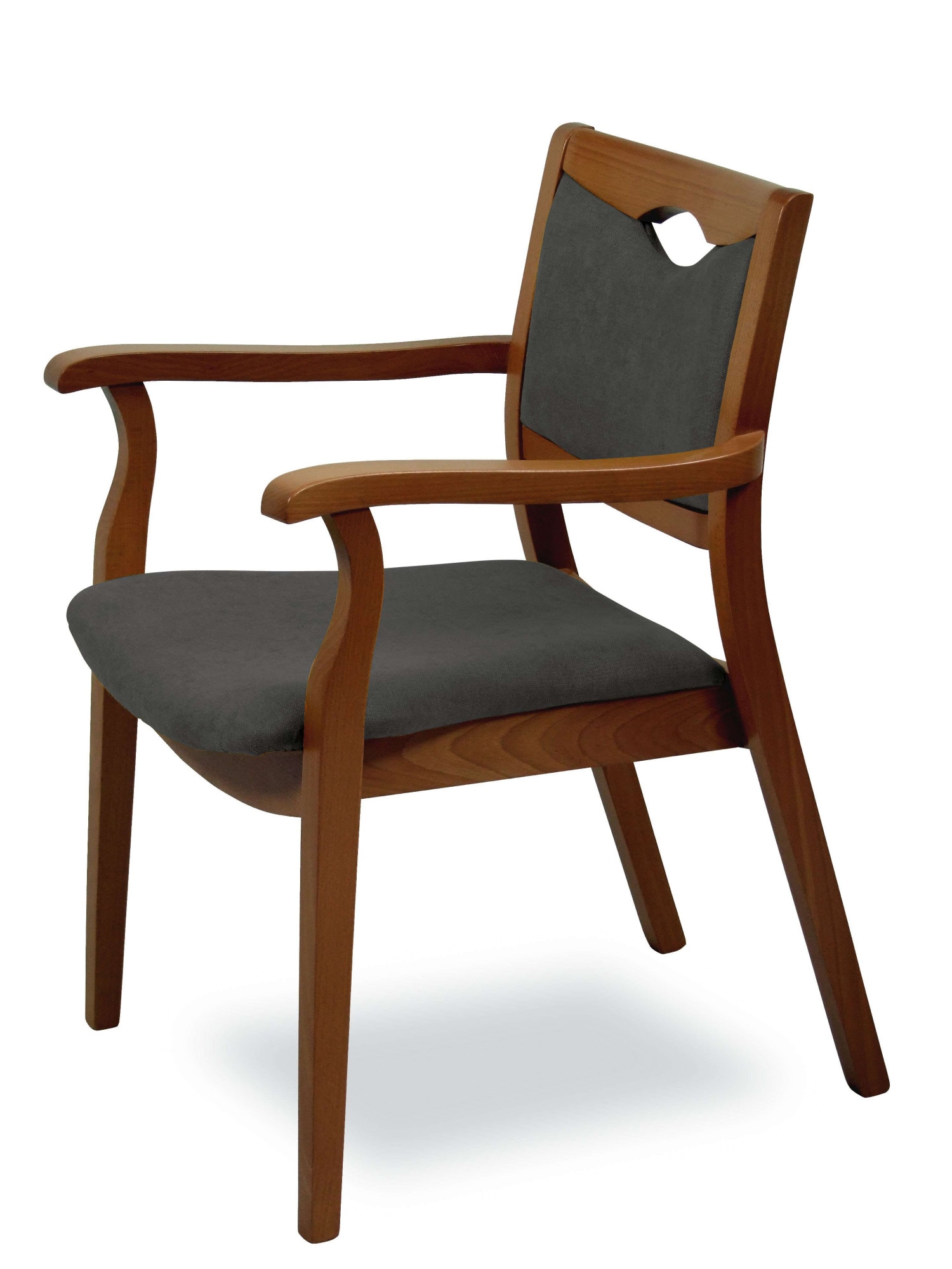 Armlehnstuhl HOME AFFAIRE "London, Stuhl, Komfortsessel, 3 Gestellfarben, Made in Italy", nussbaum, schwarzgrau, nussbaum, dunkelgrau, B:59cm H:84cm T:61cm, Massivholz, Stühle, Armlehnstuhl, Extra-komfortabel, ergonomisch, fleckenabweisendes Gewebe, Massi