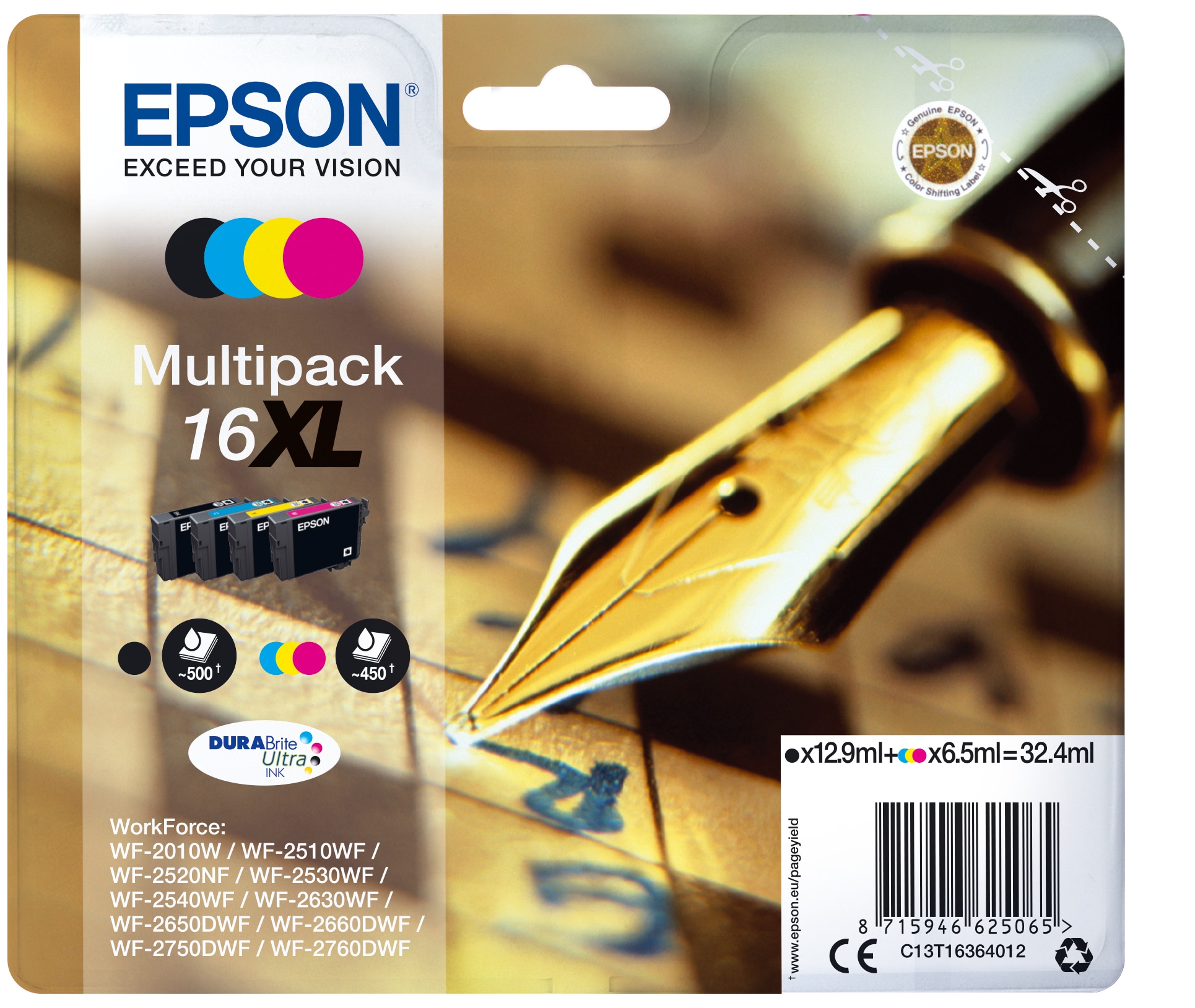 Epson Tintenpatrone »Epson Pen and crossword Multipack 16XL DURABrite Ultra Ink«