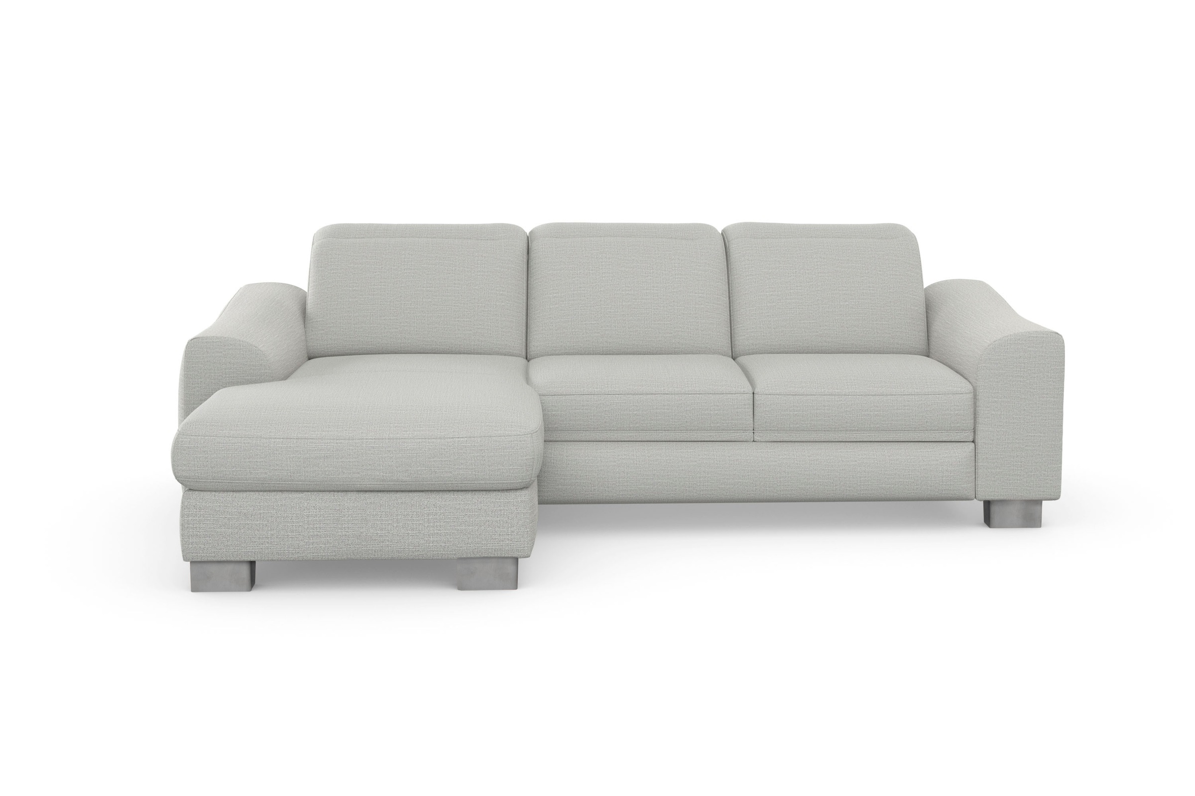 sit&more Ecksofa »Dundee L-Form«, mit Federkern und Edelstahlfüßen, wahlweise mit Kopfteilverstellung