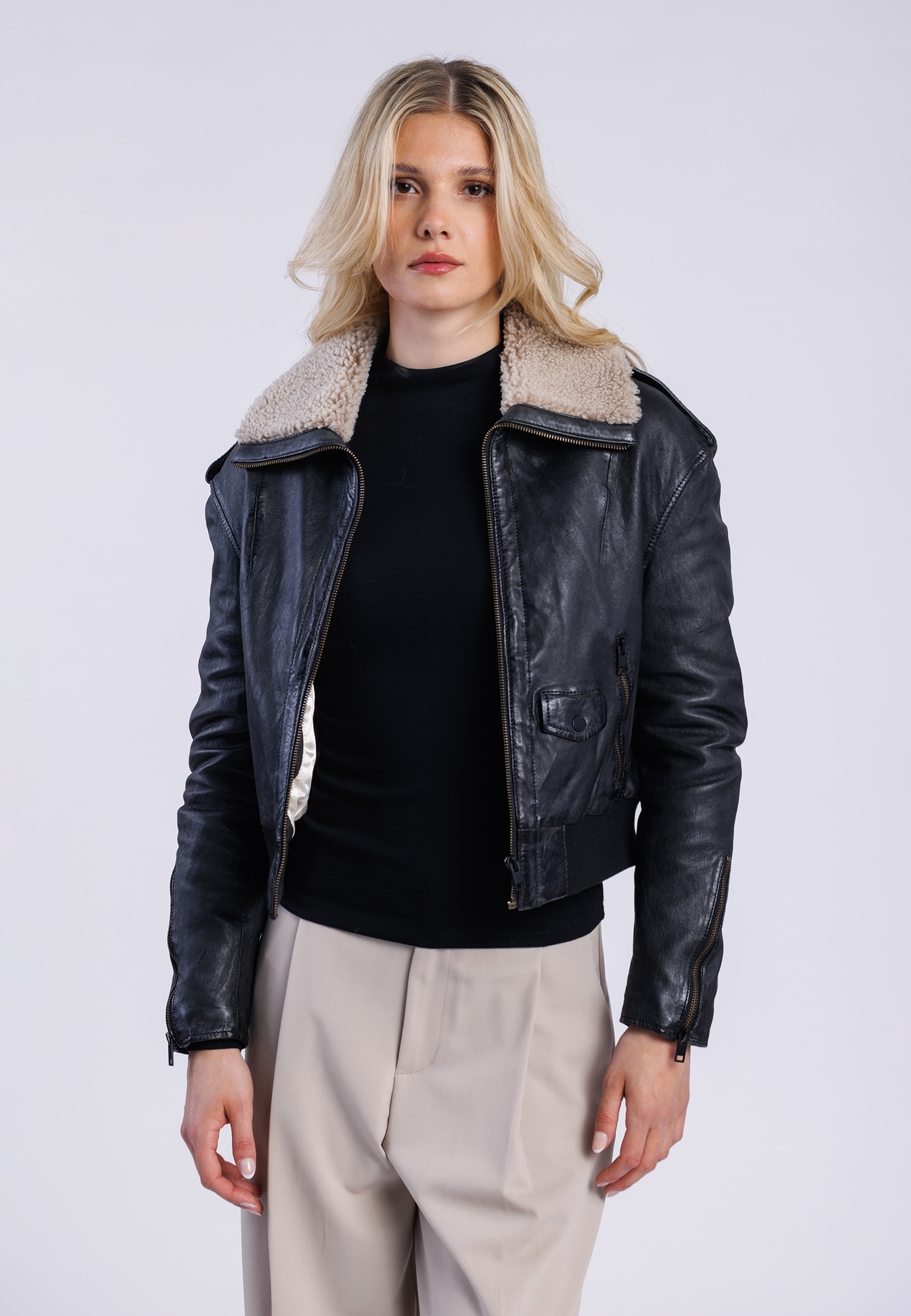 Freaky Nation Lederjacke "Page-FN" günstig online kaufen