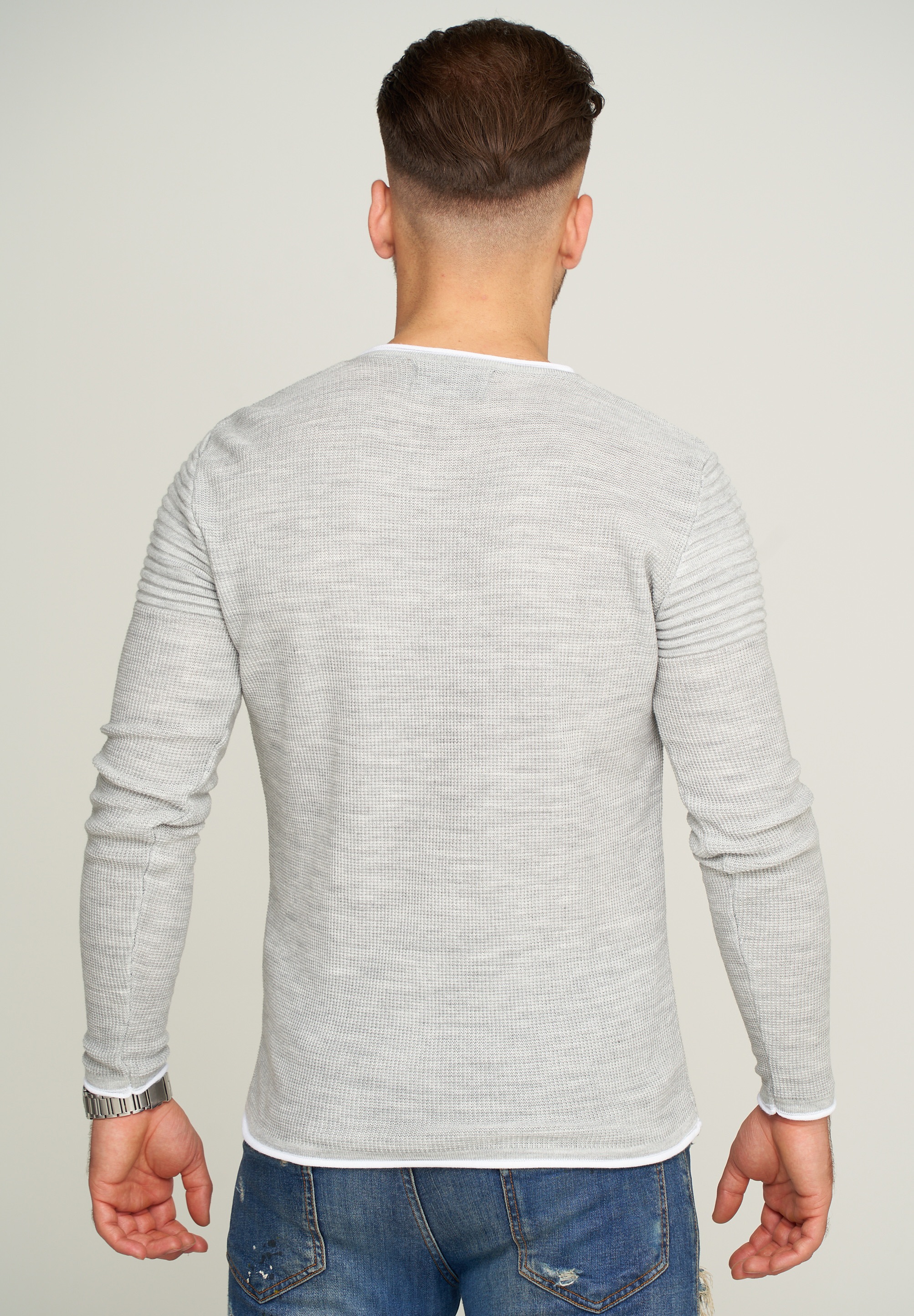 behype Strickpullover »MKLAYER57«, in trendiger Layer-Optik