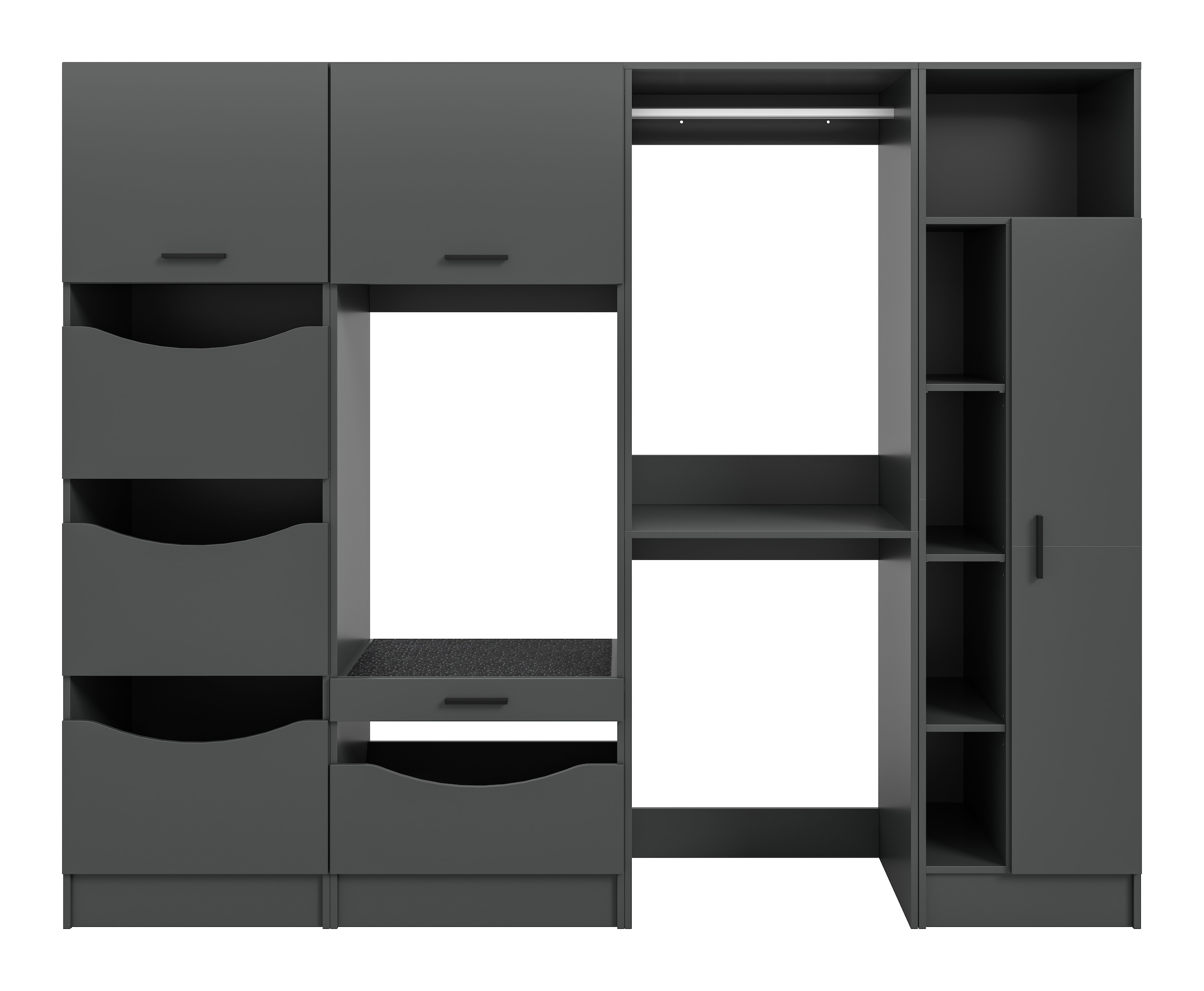 welltime Badmöbel-Set »FALAS,  4-teilig, Hauswirtschaftsraum Set, Breite 248 cm« 1x Wäscheschrank, 2x Waschmaschinenumbauschrank & 1xMehrzweckschrank, 