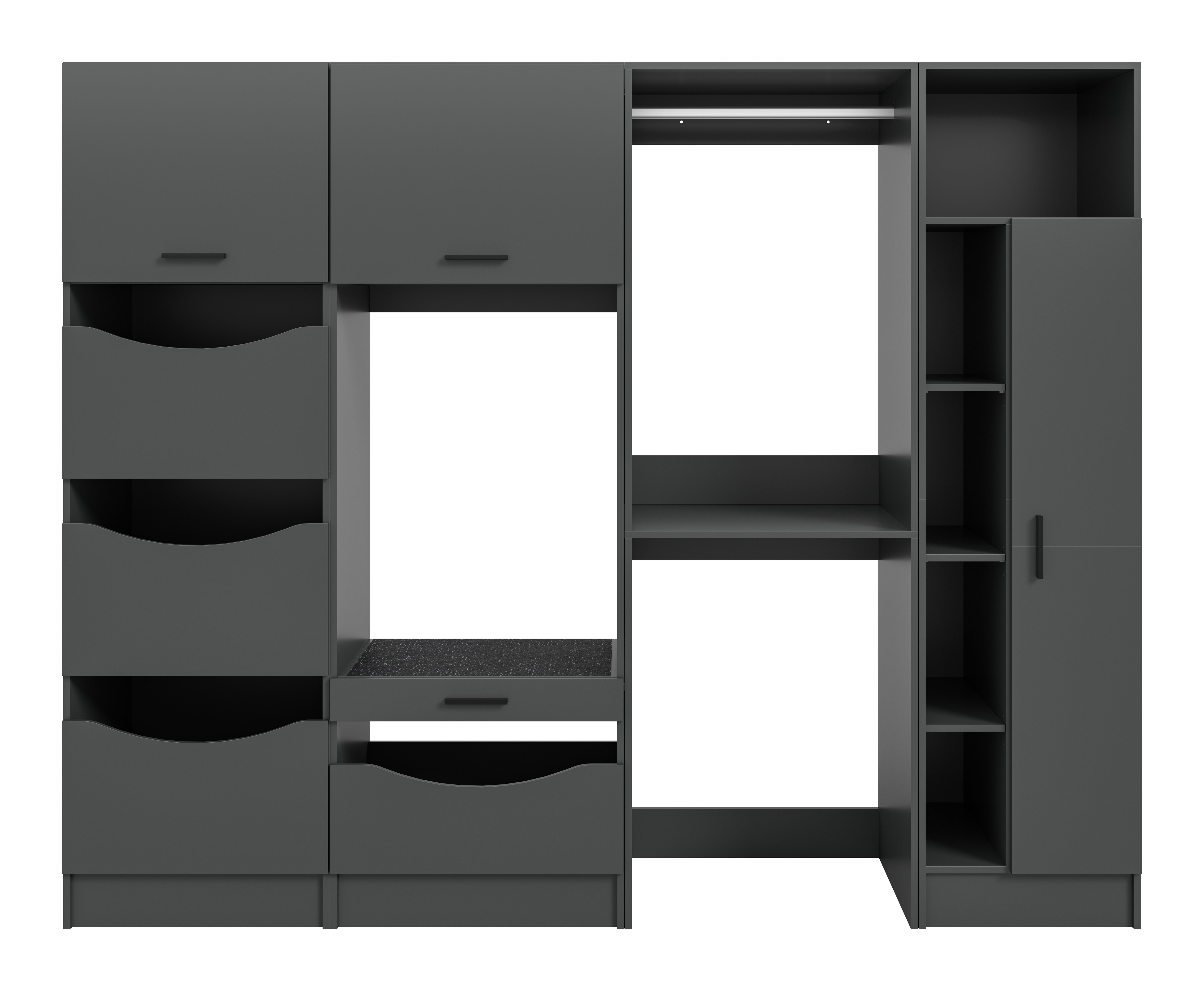 Thumbnail - welltime Badmöbel-Set "FALAS, TOPSELLER, 4-teilig, Hauswirtschaftsraum Set, Breite 248 cm" 1x Wäsche-, 2x Waschmaschinen...
