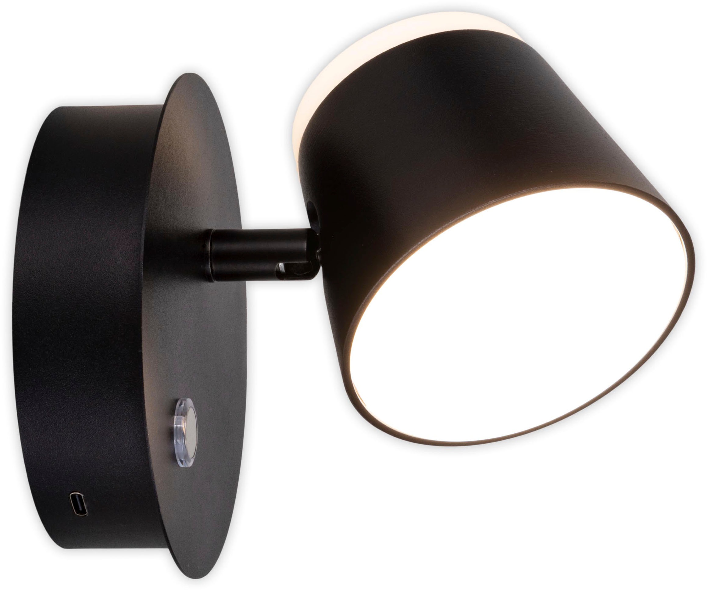 näve LED Wandleuchte »Tondo«, 1 flammig, Leuchtmittel LED-Modul | LED fest integriert, magnetisch, Akku Aufladung per USB-C Kabel, dimmbar per touch, Memory