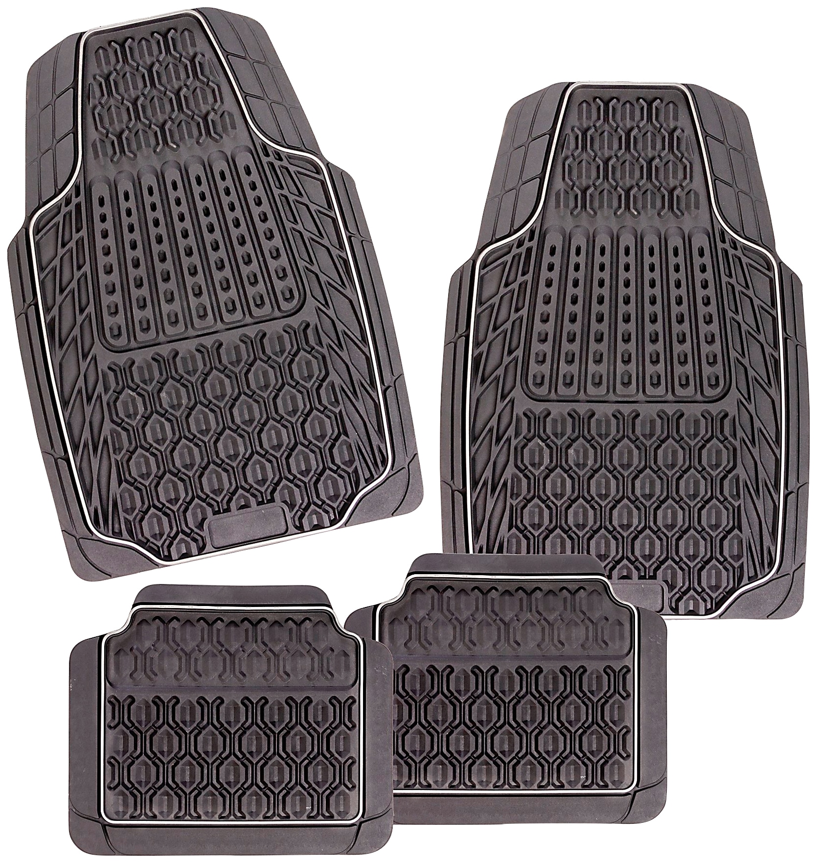 CarFashion Universal-Fußmatten »Allwetter Auto-Fußmatten Set Tamburello«, Kombi/PKW, (Set, 4 St.), universal passend, zuschneidbar, wasserabweisend, rutschsicher, robust