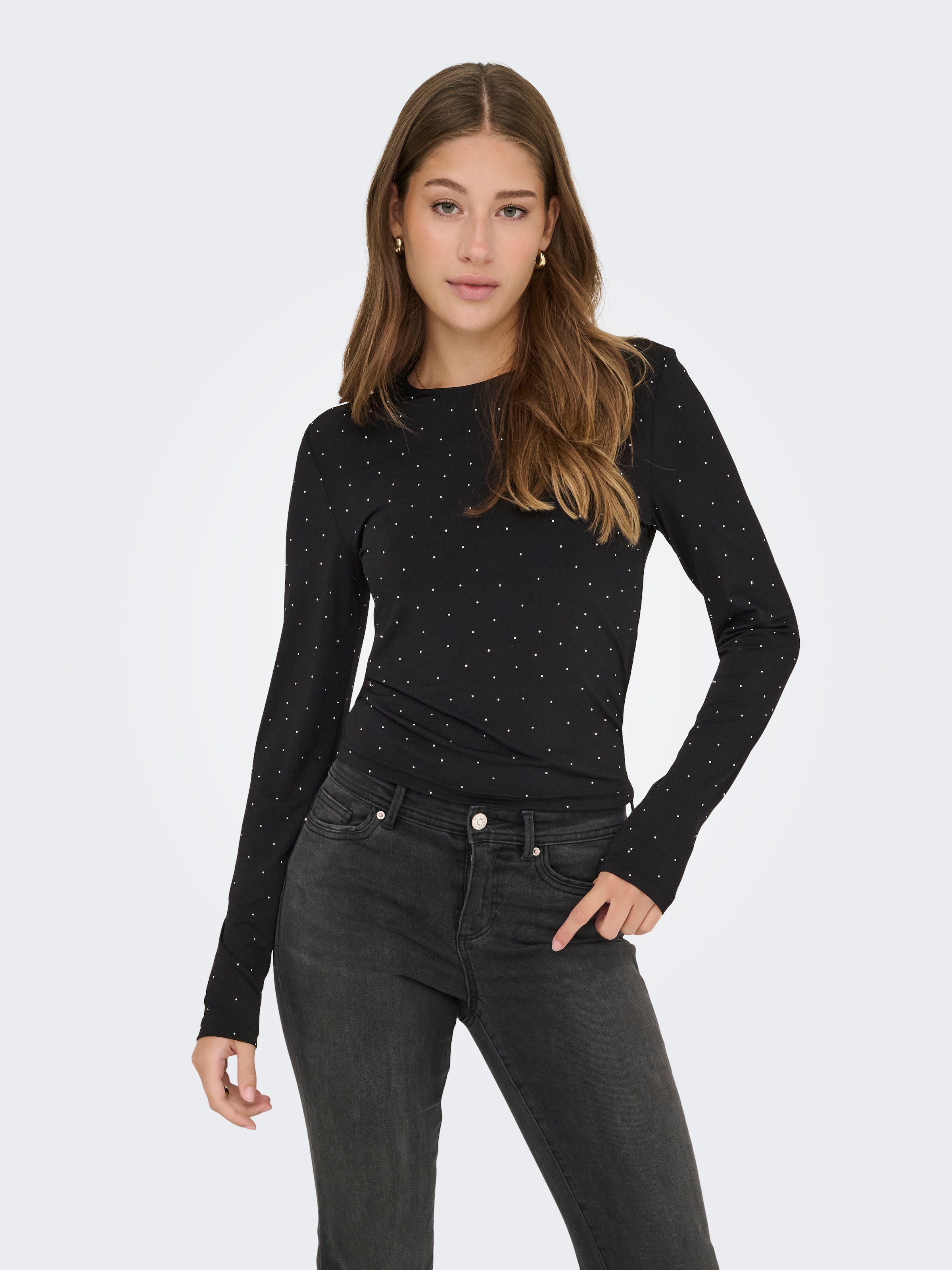 ONLY Langarmshirt "ONLZITA L/S O-NECK TOP BF JRS" günstig online kaufen