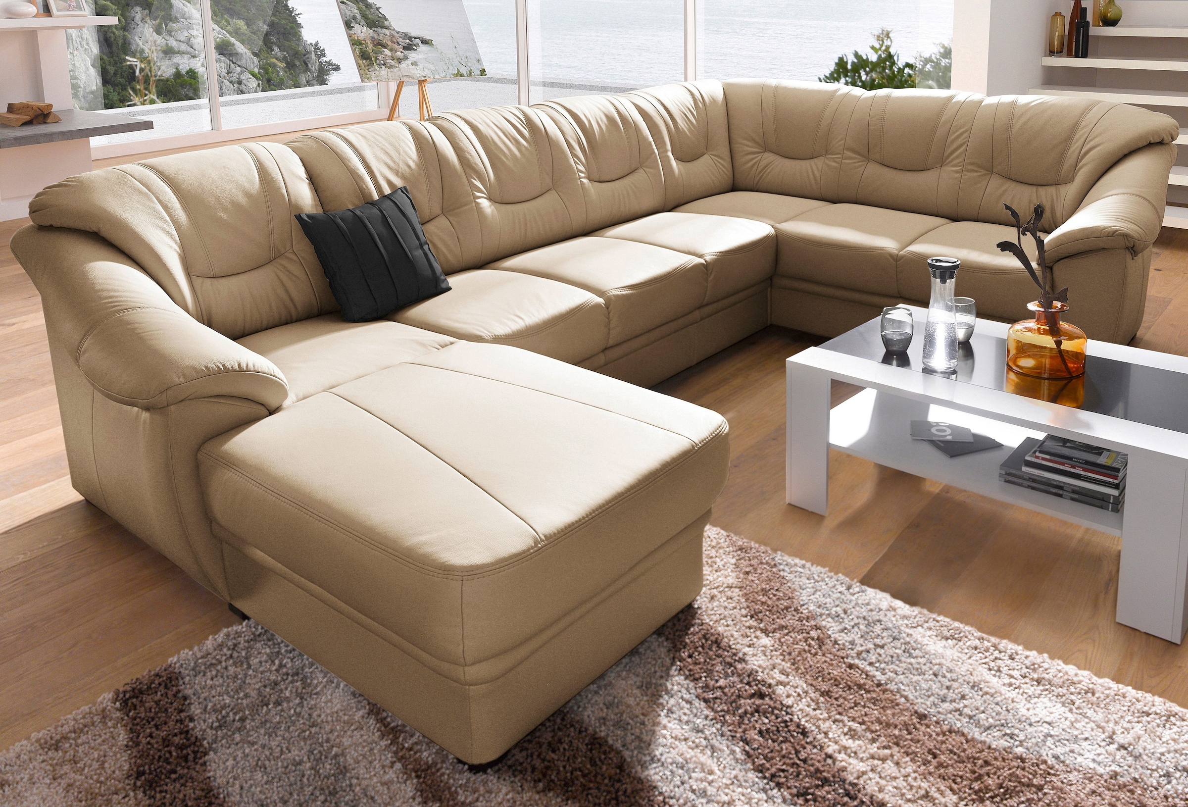 sit&more Wohnlandschaft "Savona U-Form, B: 320 cm" optional Bettfunktion, F günstig online kaufen