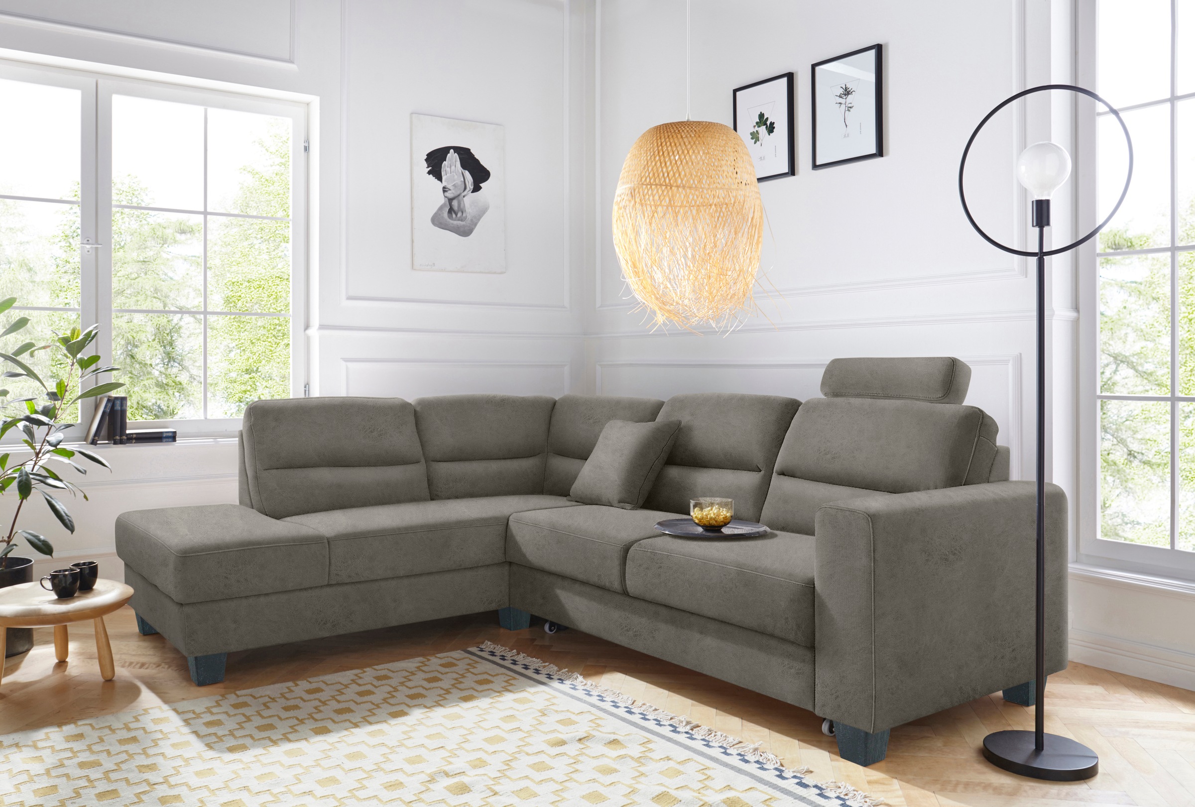 TRENDMANUFAKTUR Ecksofa »Chamber, L-Form«, inklusive einer Kopfstütze, wahlweise mit Schlaffunktion