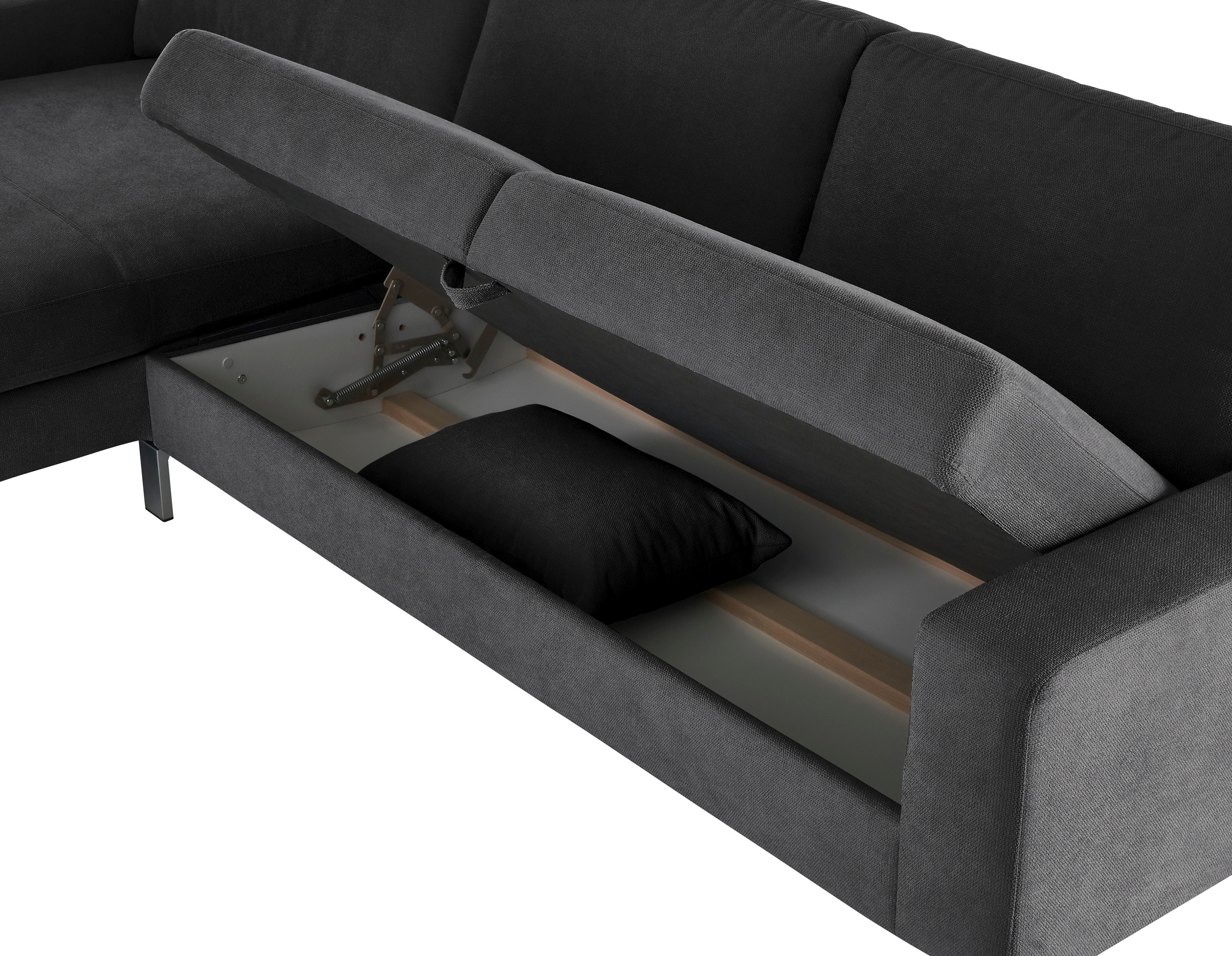 3C Candy Ecksofa »Lecce, wahlweise PUR-Schaumstoff oder Tonnentaschenfederkern«, Bett im 2,5-Sitzer, teilmotorische Schlaffunktion im Longchair, L-Form