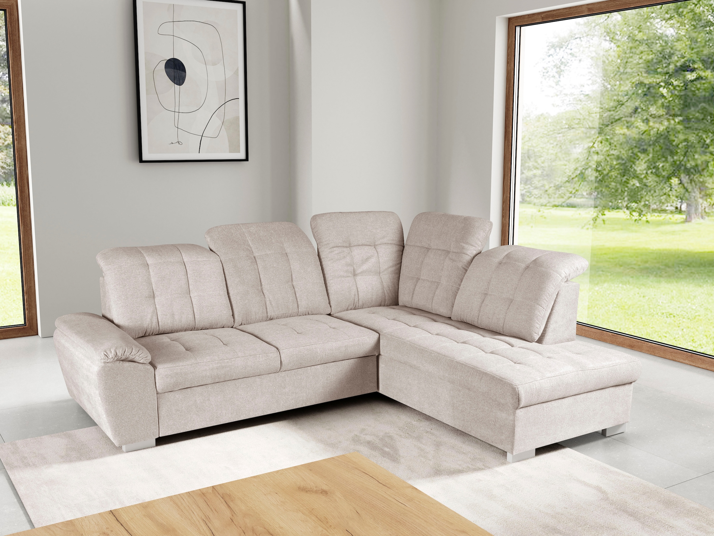 WERK2 Ecksofa "Brindisi, Multifunktion, bequem & komfortabel, Breite 263cm, günstig online kaufen