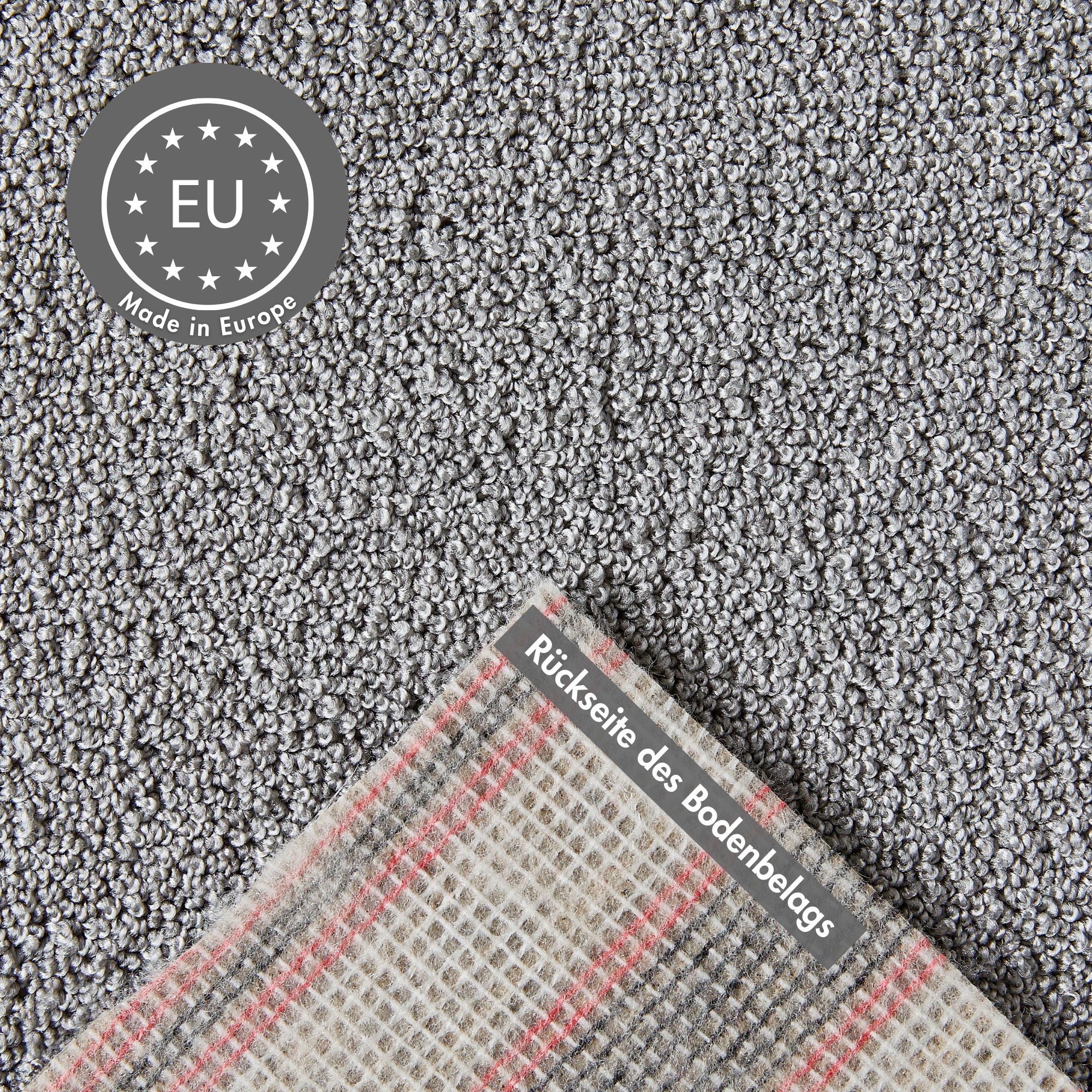 Andiamo Teppichboden »Rubinoy, Schlinge, Made in Belgium«, rechteckig, 0,8 mm Höhe, Breite 400 cm oder 500 cm, Wohnzimmer, strapazierfähig & robust