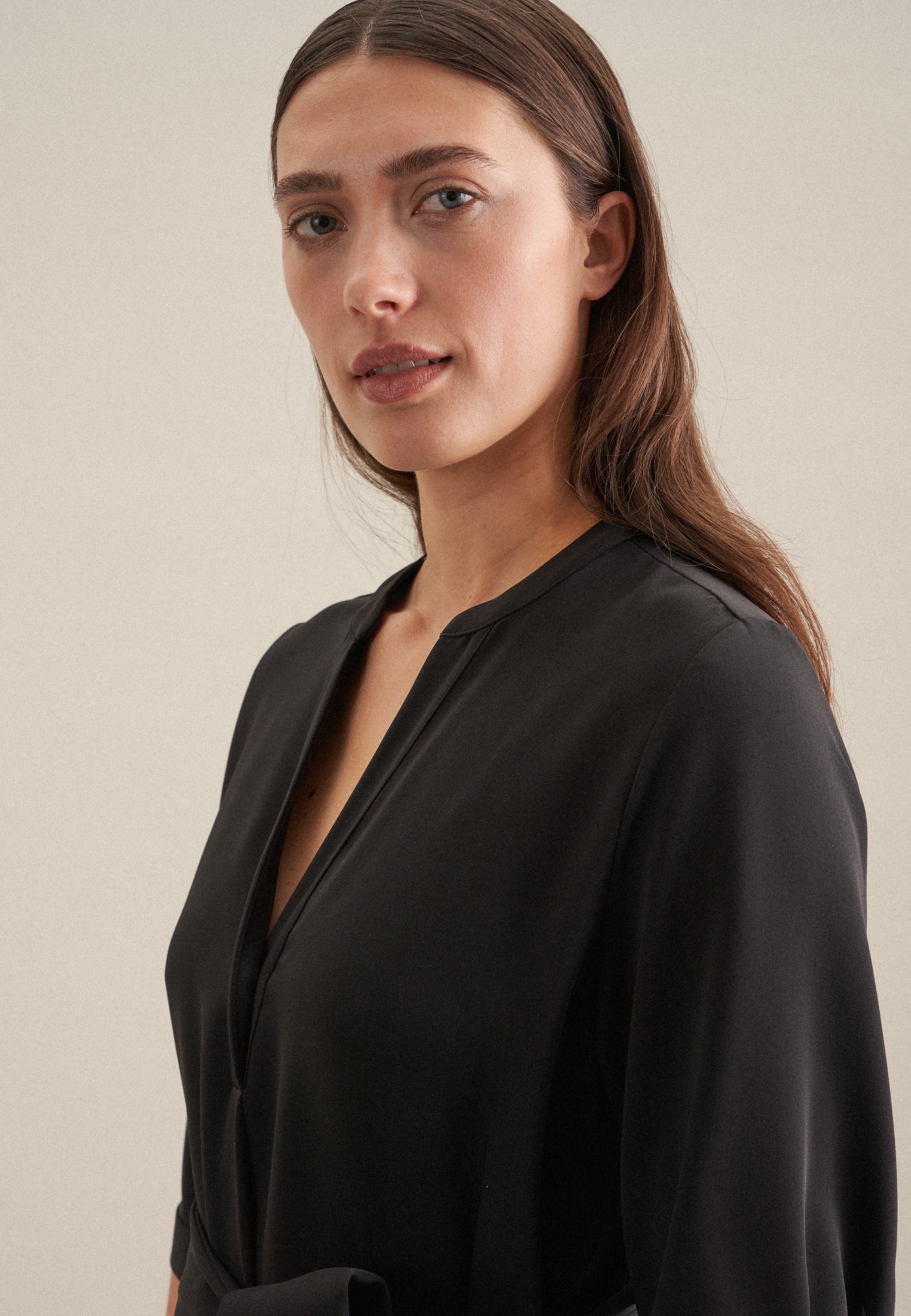 Thumbnail - seidensticker Sommerkleid "Schwarze Rose" 3/4-Arm Kragen Uni