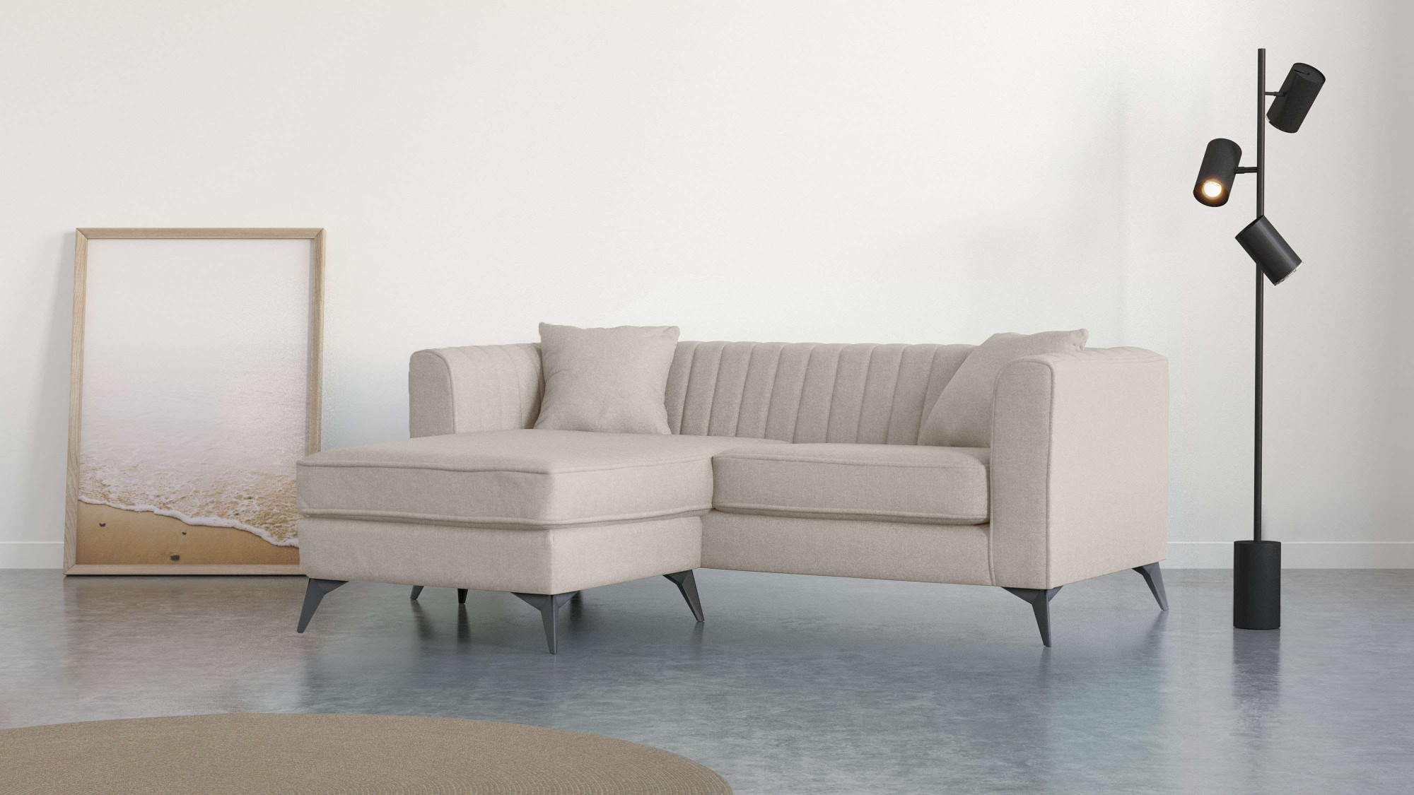 Places of Style Ecksofa "MATTHEW L-Form ideal für kleine Räume, Maße B/T/H: günstig online kaufen