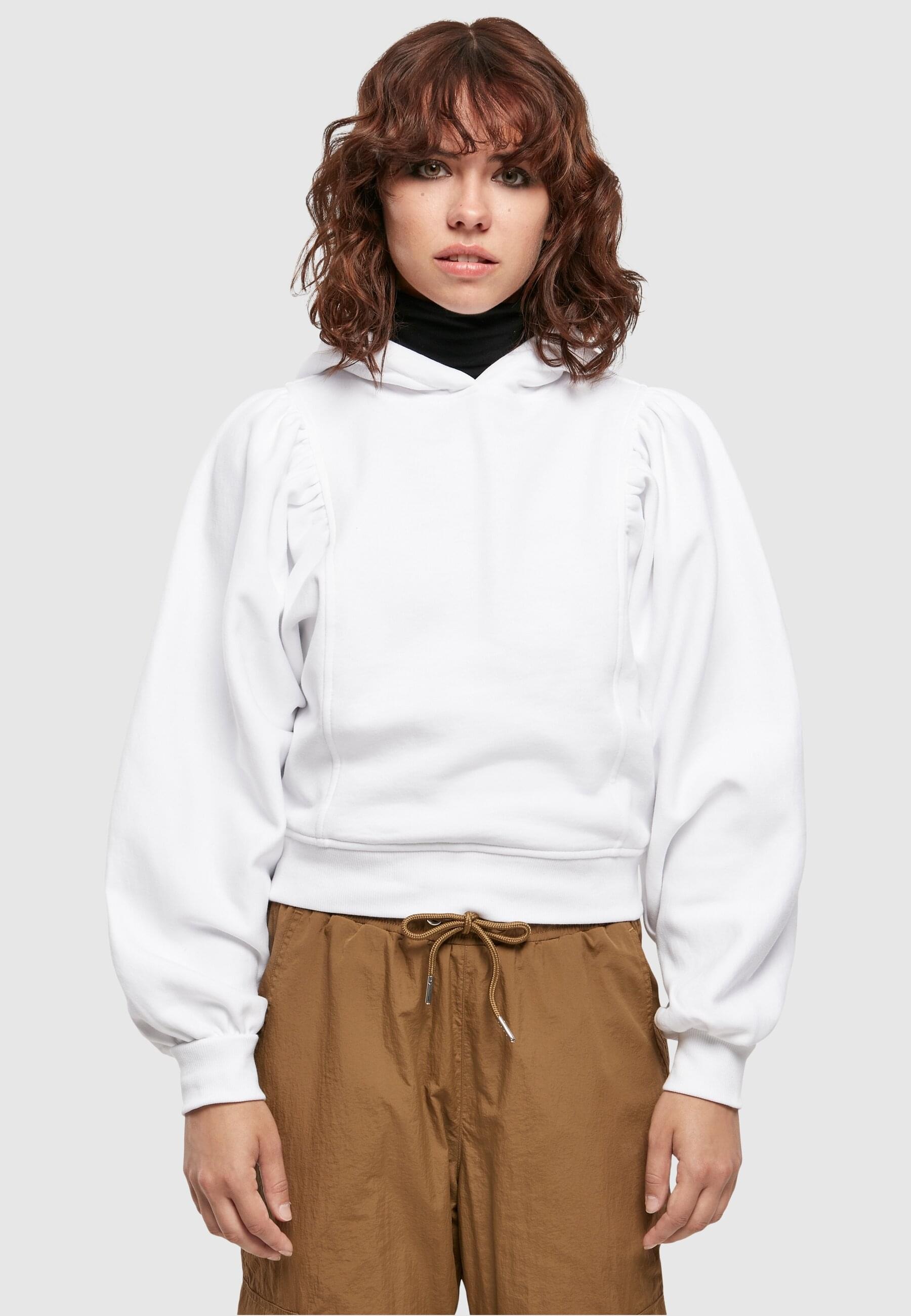 URBAN CLASSICS Kapuzenpullover »Urban Classics Damen Ladies Organic Gathering Batwing Hoody«, (1 tlg.)