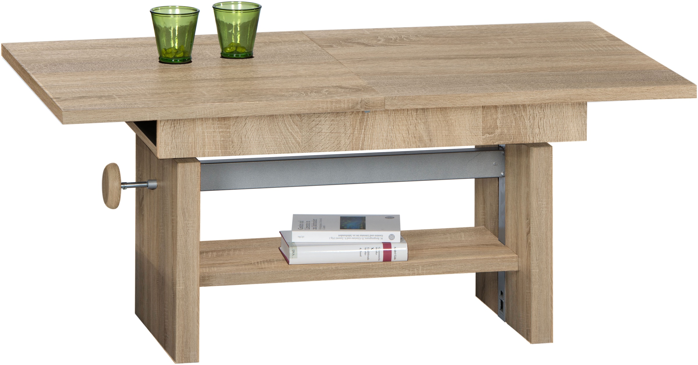 Stolkom Couchtisch "Event höhenverstellbar, ausziehbar, BxHxT 110-150x48-63x65 cm", Höhenverstellbar mit Liftmechanik un