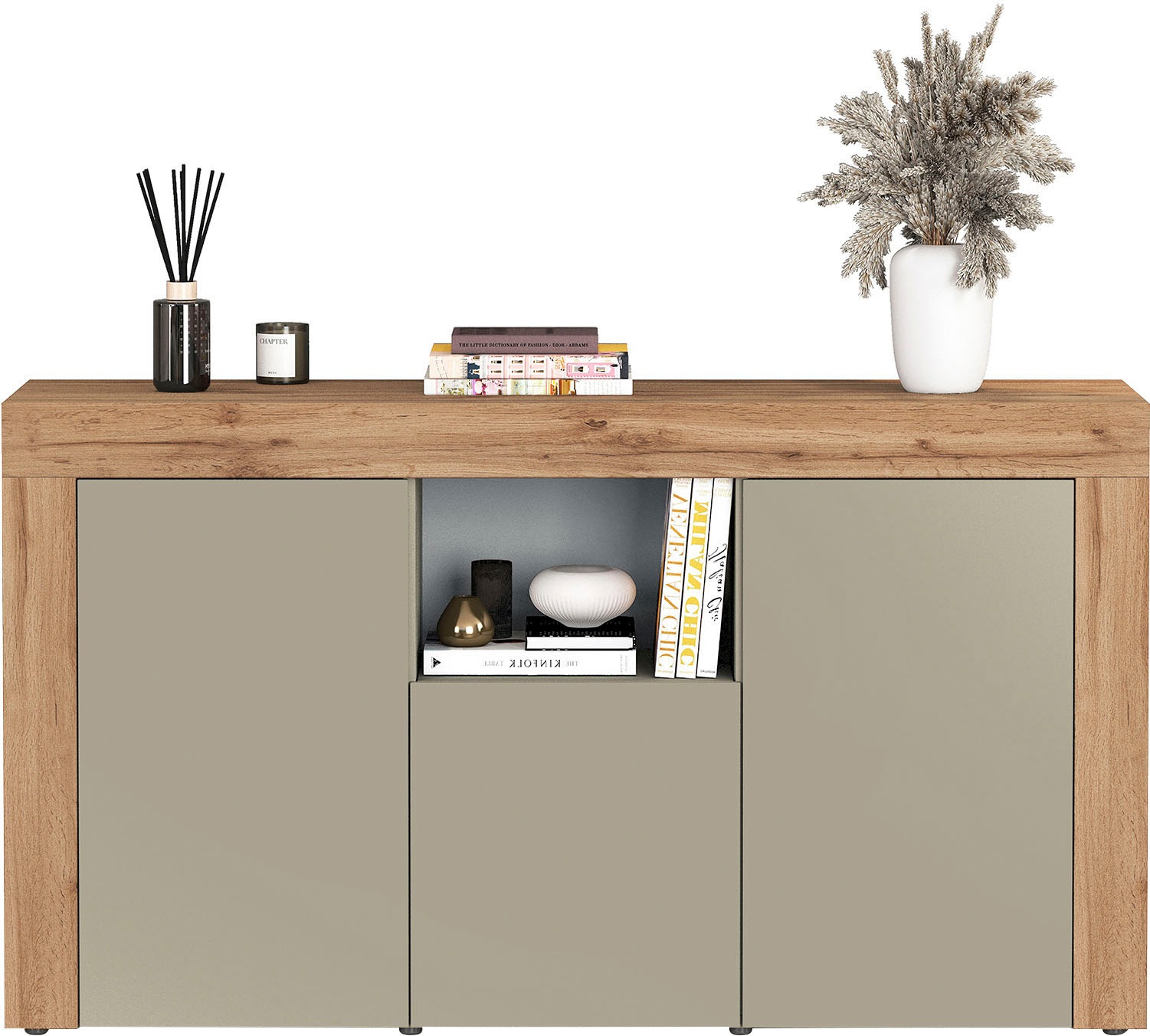 OTTO home Sideboard "CHRONOS Breite 155 cm mit 3 Türen, 1 offenes und 6 ges günstig online kaufen