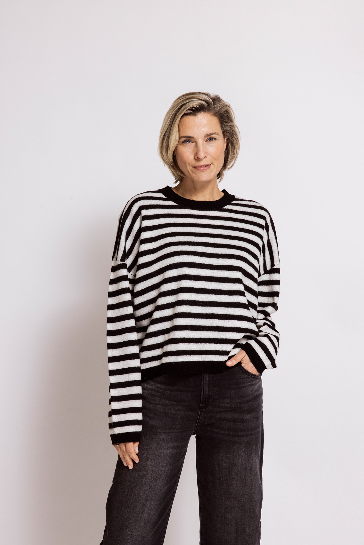 Zhrill Wollpullover "TANSY Ringel" in Ringeloptik, Casual Passform