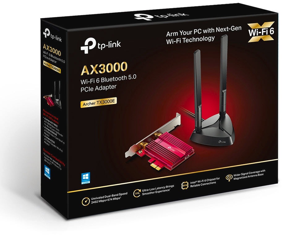TP-Link Modulkarte »Archer TX3000E AX3000 Wi-Fi 6 BT 5.0 PCI Express«