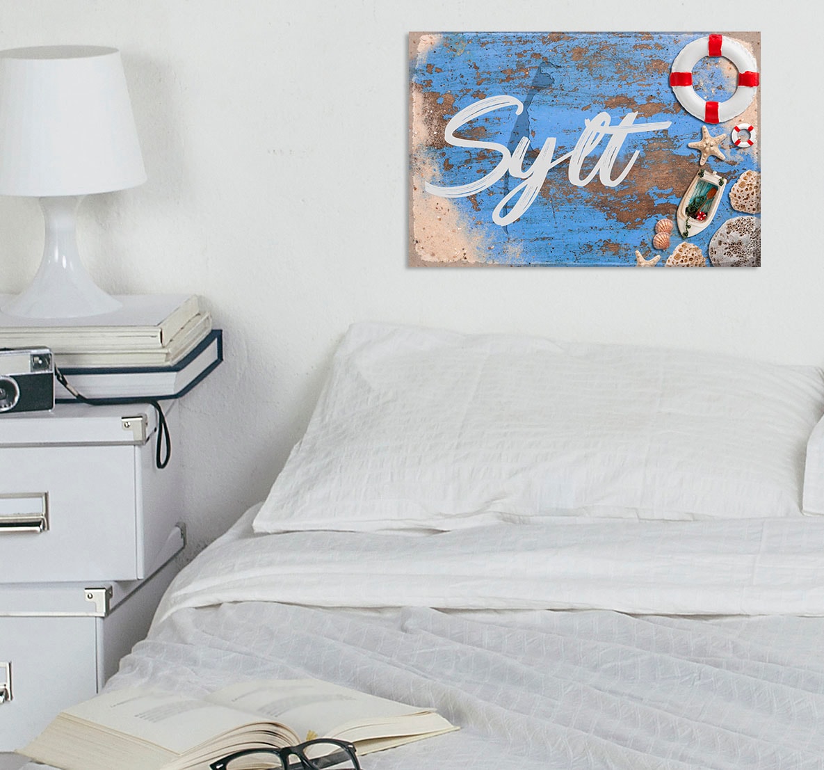 queence Metallbild "Sylter Lifestyle" Meer  Schriftzug  Schriftzüge  Strand günstig online kaufen