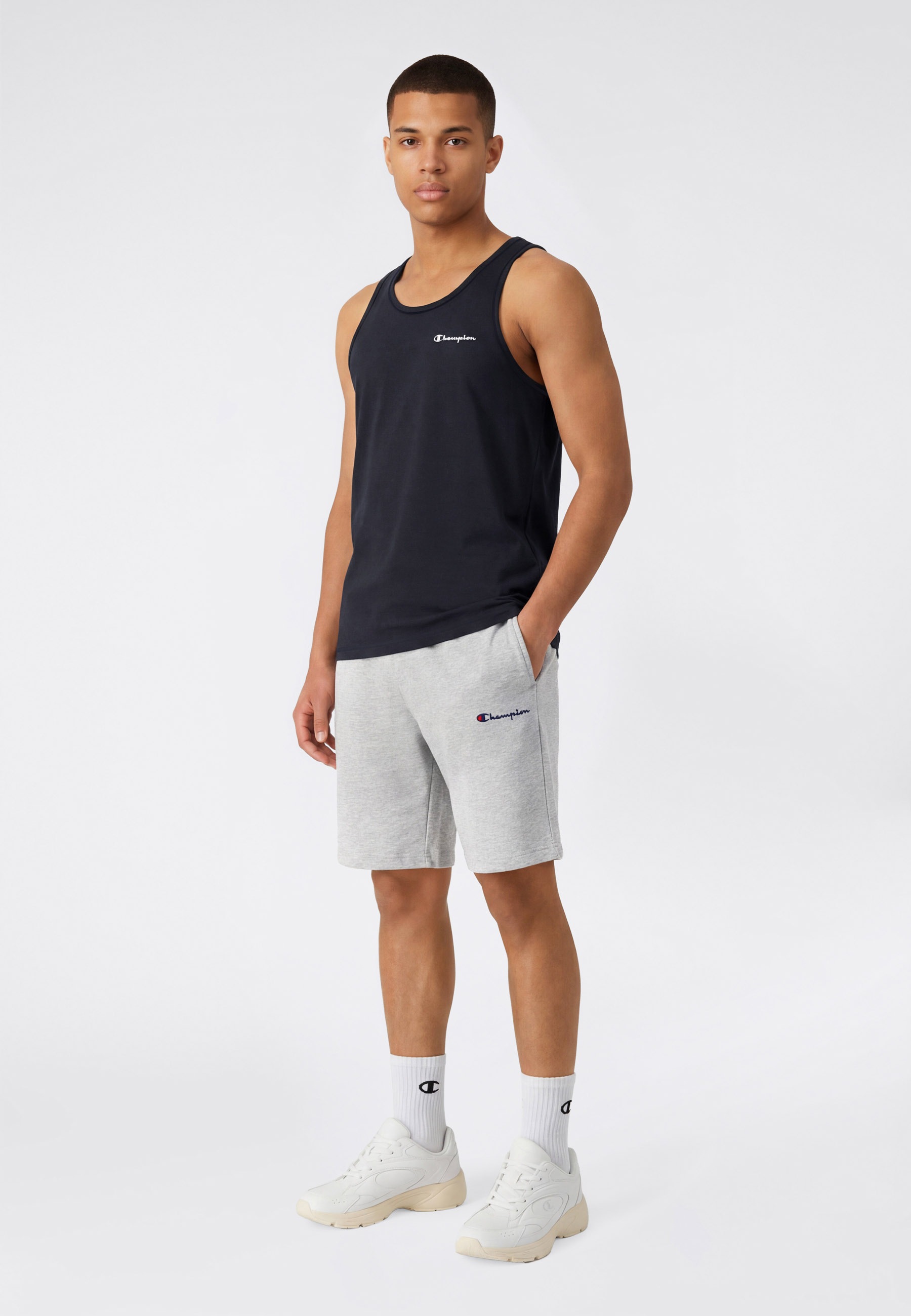 Tanktop CHAMPION "ICONS CONTRAST Tank", Herren, Gr. XXL, nbk, Obermaterial: 100% Baumwolle, normal, Rundhals, Tops Tanktop, sportliche Schnittform, ohne Verschluss, Rundhalsausschnitt
