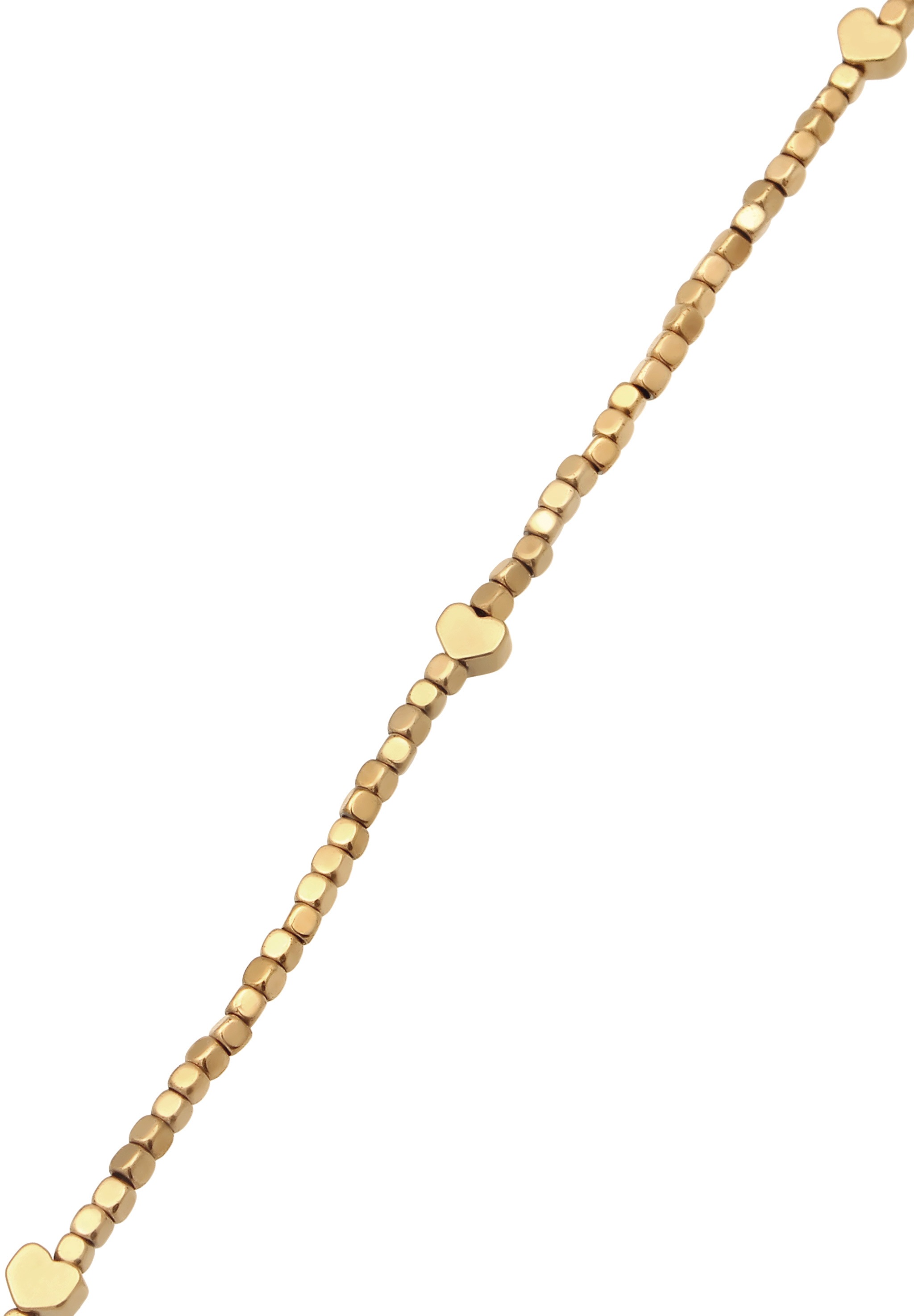 Elli Kette ohne Anhänger »Halskette Herz Synthetischer Hämatit Gold 925 Sterling Silber vergoldet«