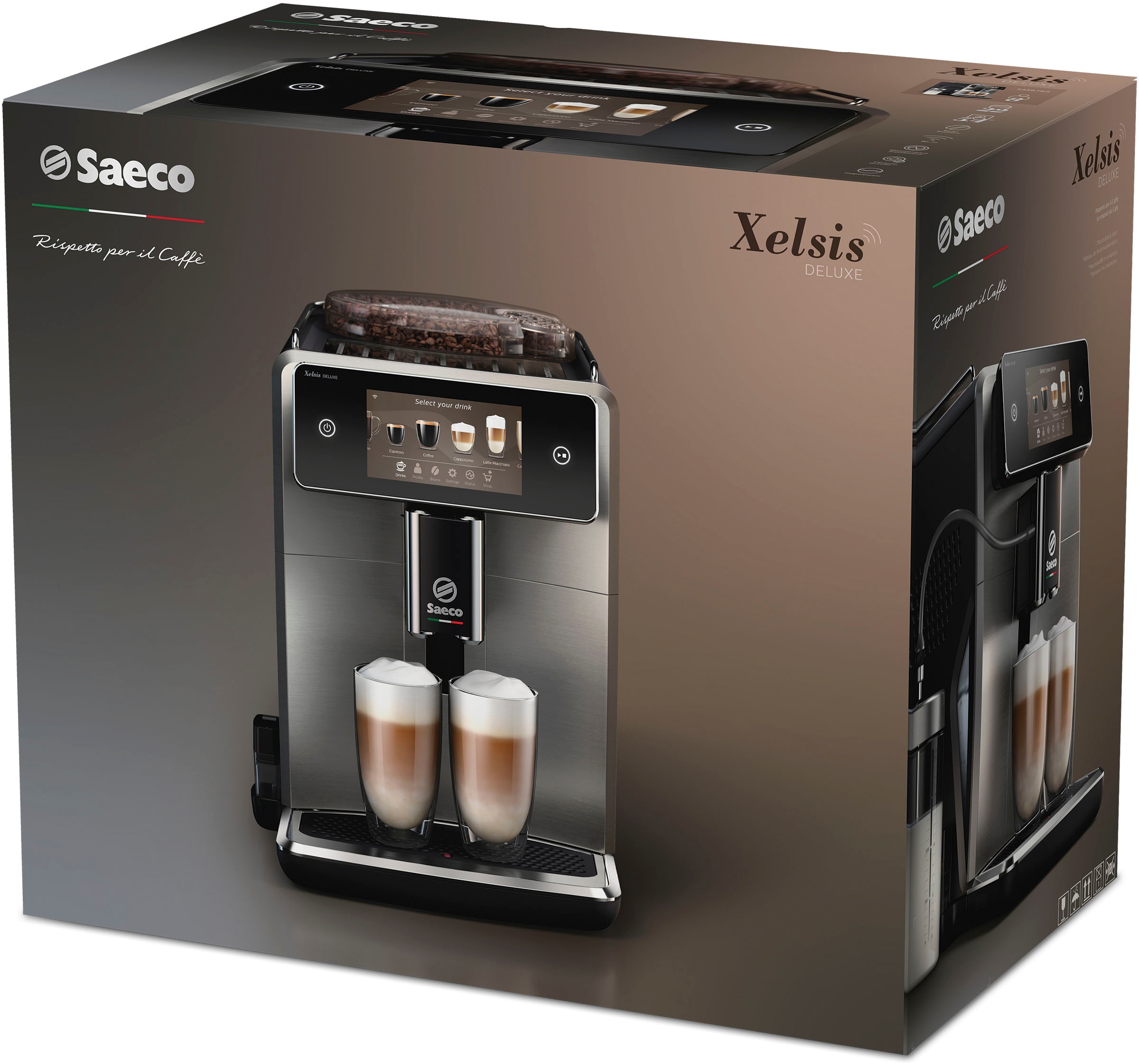 Saeco Kaffeevollautomat »Saeco Xelsis Deluxe SM8785/00« 22 Kaffeespezialitäten, 8 Benutzerprofilen und 5" Touchscreen