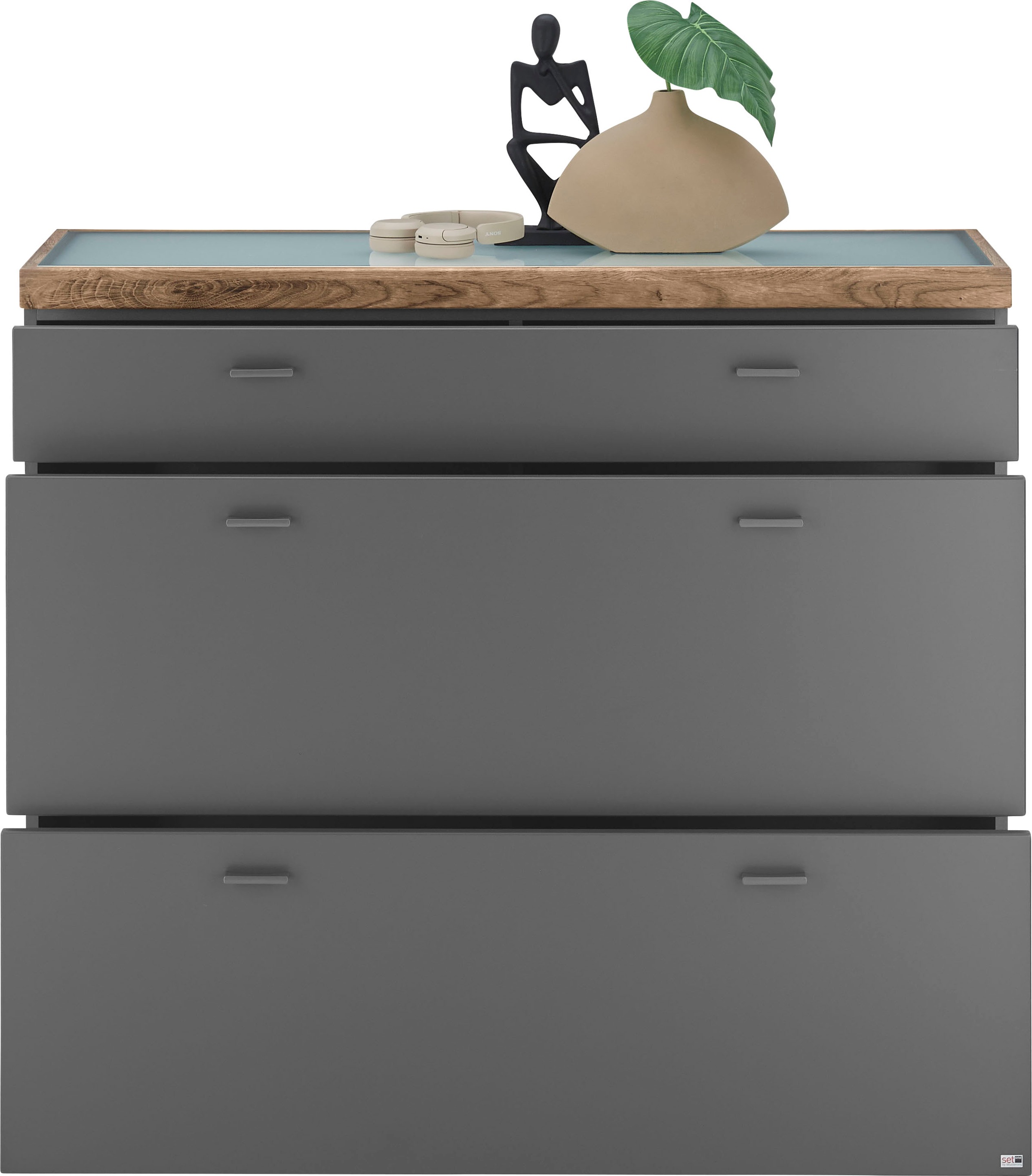 set one by Musterring Sideboard »Lancaster Dielen«, inklusive LED-Beleuchtung, mit Türen und Schubkästen, Breite 121 cm