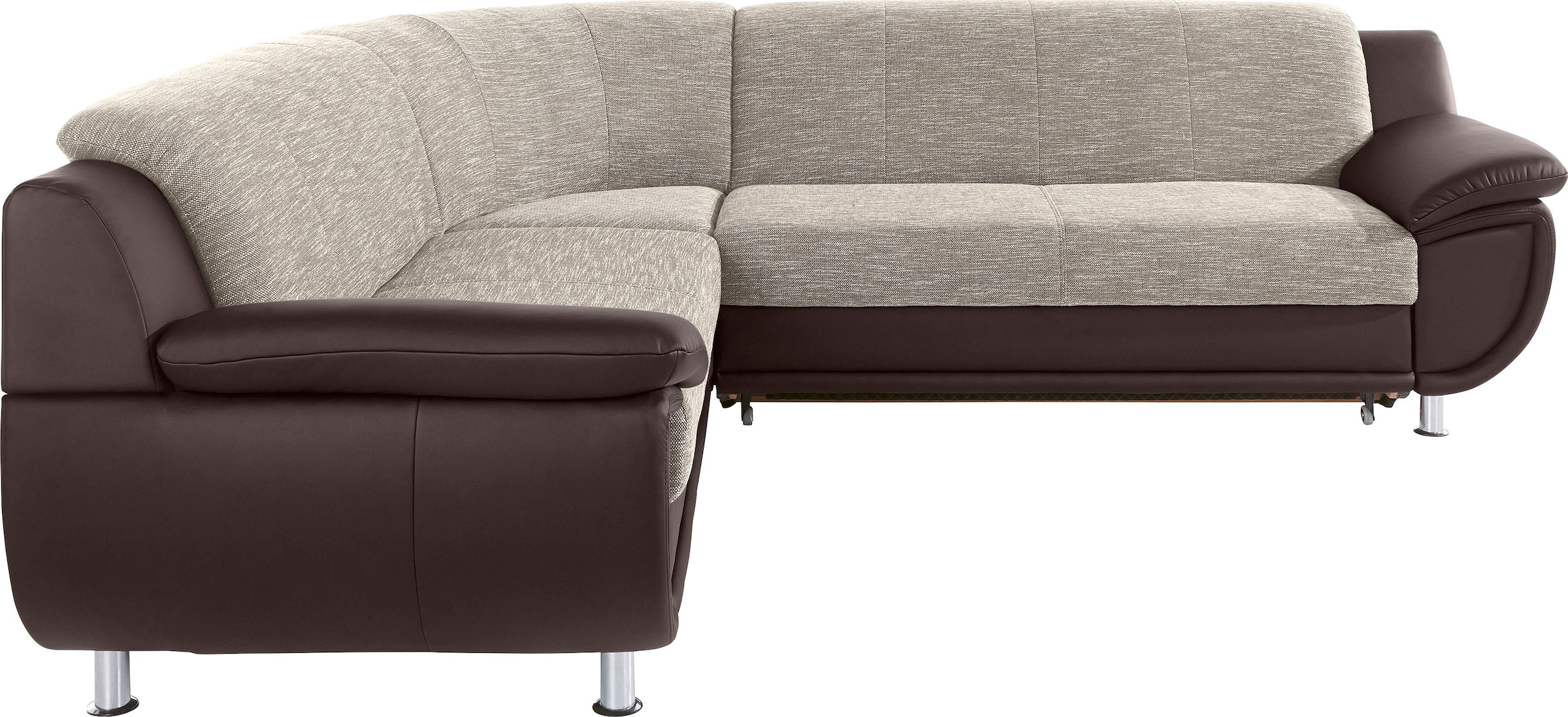 TRENDMANUFAKTUR Ecksofa »Rondo 3, zeitlos und modern, im Materialmix, L-Form«, wahlweise Federkern für hohen Sitzkomfort, wahlweise Bettfunktion