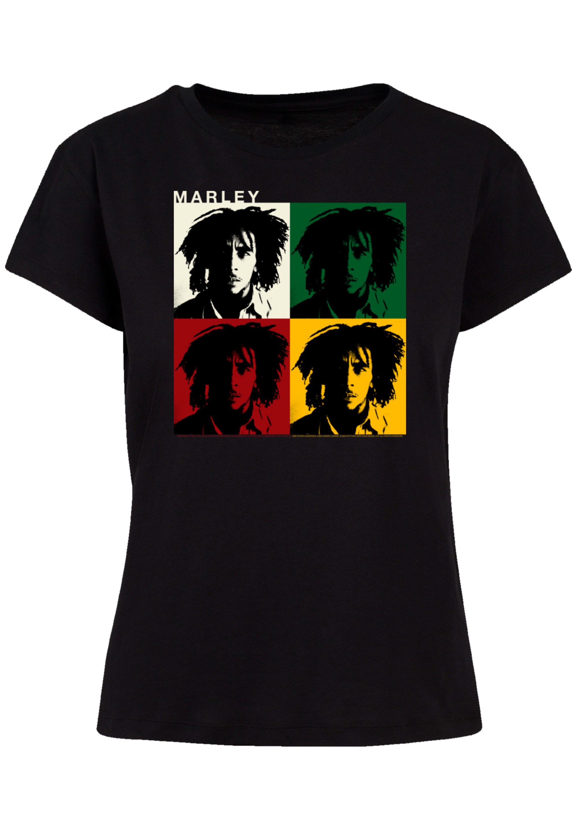F4NT4STIC T-Shirt »Bob Marley Colour Blocks Two Sleeves Reggae Music«, Premium Qualität