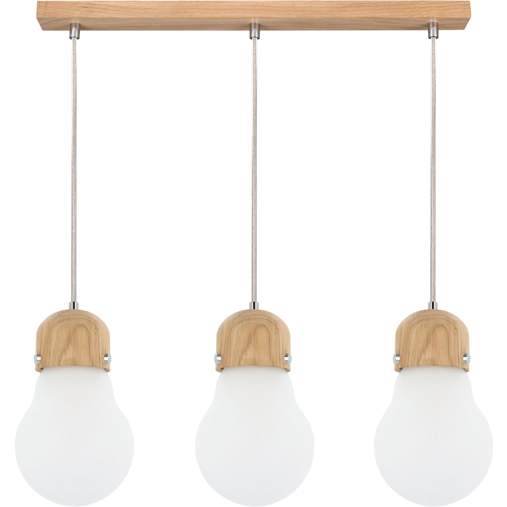 BRITOP LIGHTING Pendelleuchte »BULB WOOD«, 3 flammig-flammig