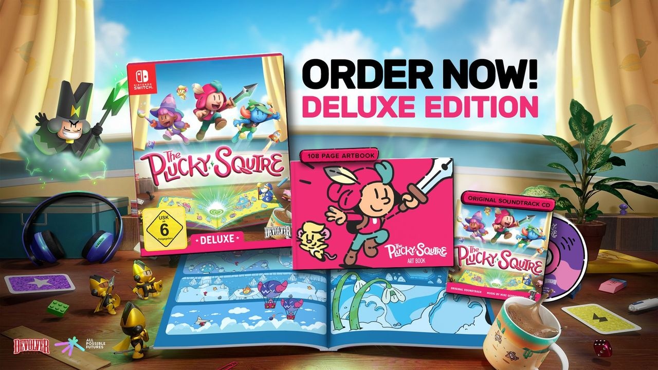 Devolver Digital Spielesoftware »The Plucky Squire - Der kühne Knappe - Devolver Deluxe Edition«, Nintendo Switch, Sammlerbox inkl. 108-seitigen Softcover-Artbook & Soundtrack CD
