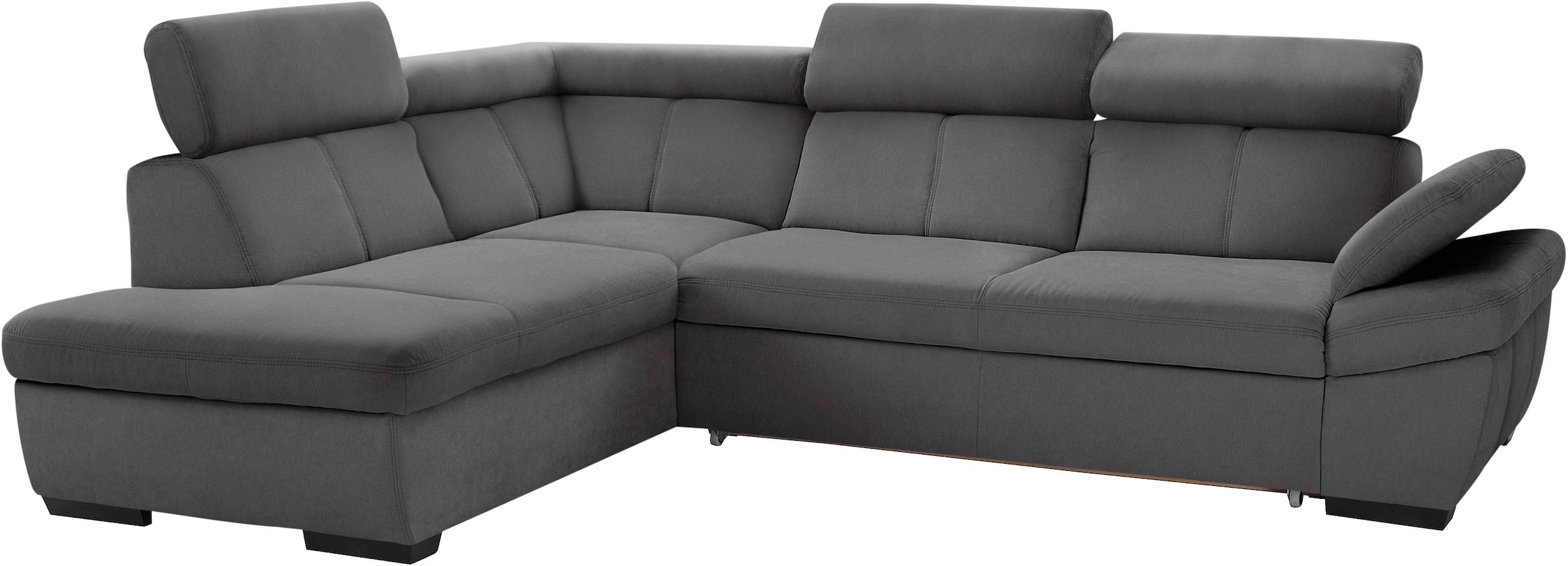 exxpo - sofa fashion Ecksofa »Salerno, klassisch modernes Funktionssofa, hoher Sitzkomfort, L-Form«, inkl. Kopf- und Armteilverstellung, wahlweise mit Bettfunktion
