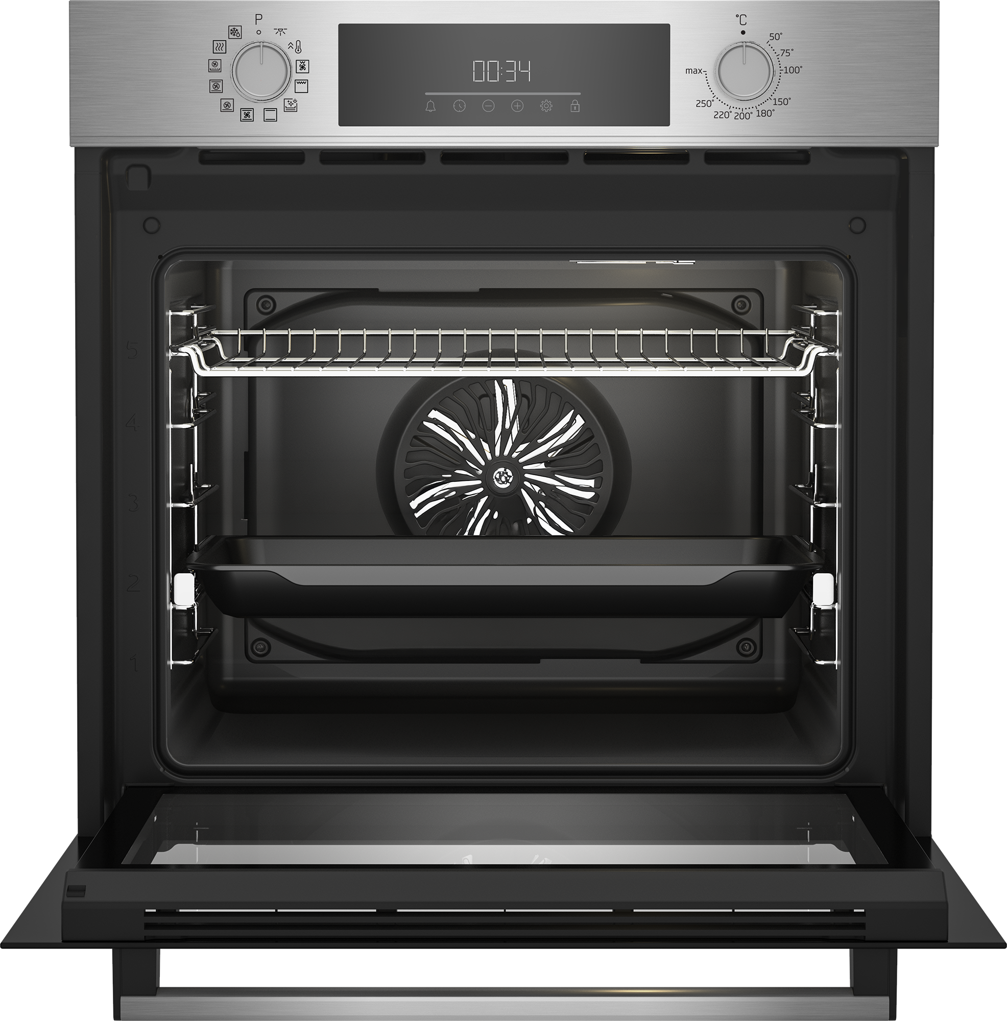 BEKO Backofen »BBIM17300X« mit 1-fach-Teleskopauszug mit SteamShine Knusprige Ergebnisse mit wenig Fett mit der AirFry-Funktion