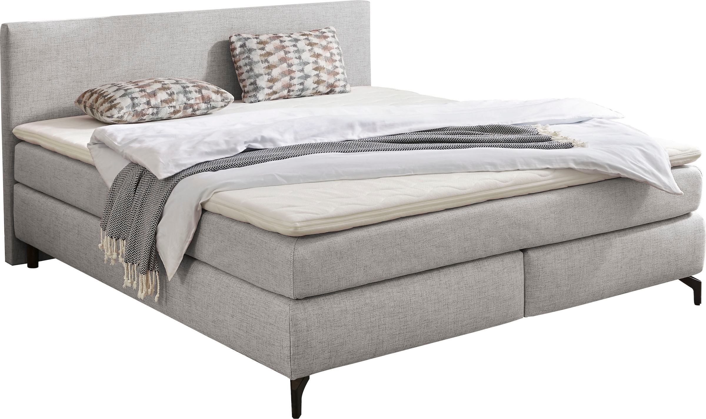 INOSIGN Boxspringbett Alinas, mit Topper und Zierkissen, in unterschiedliche Farbvarianten und Breiten lieferbar