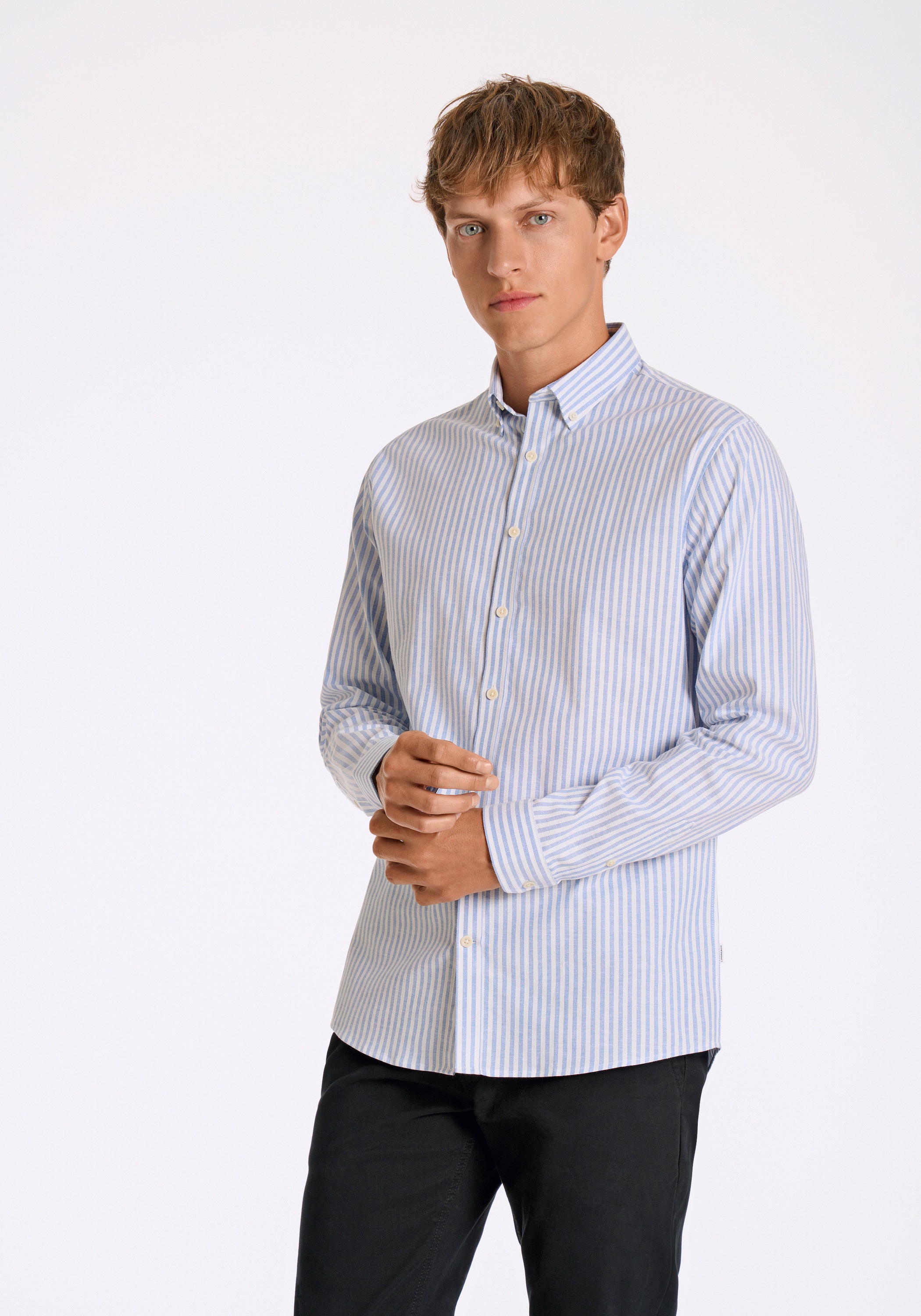 LINDBERGH Businesshemd "Oxford-Hemd (Langarm) Relaxed Fit"