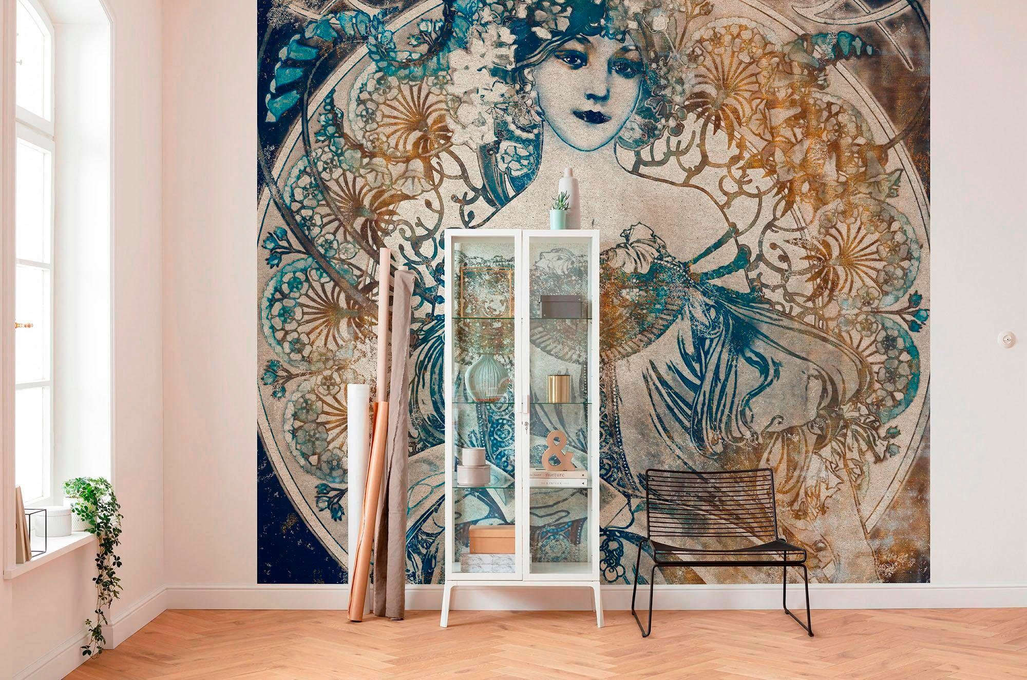 Komar Vliestapete »Digitaldruck Vlies -  Porcelaine - Größe 300 x 280 cm« bedruckt glatt Wohnzimmer, Schlafzimmer