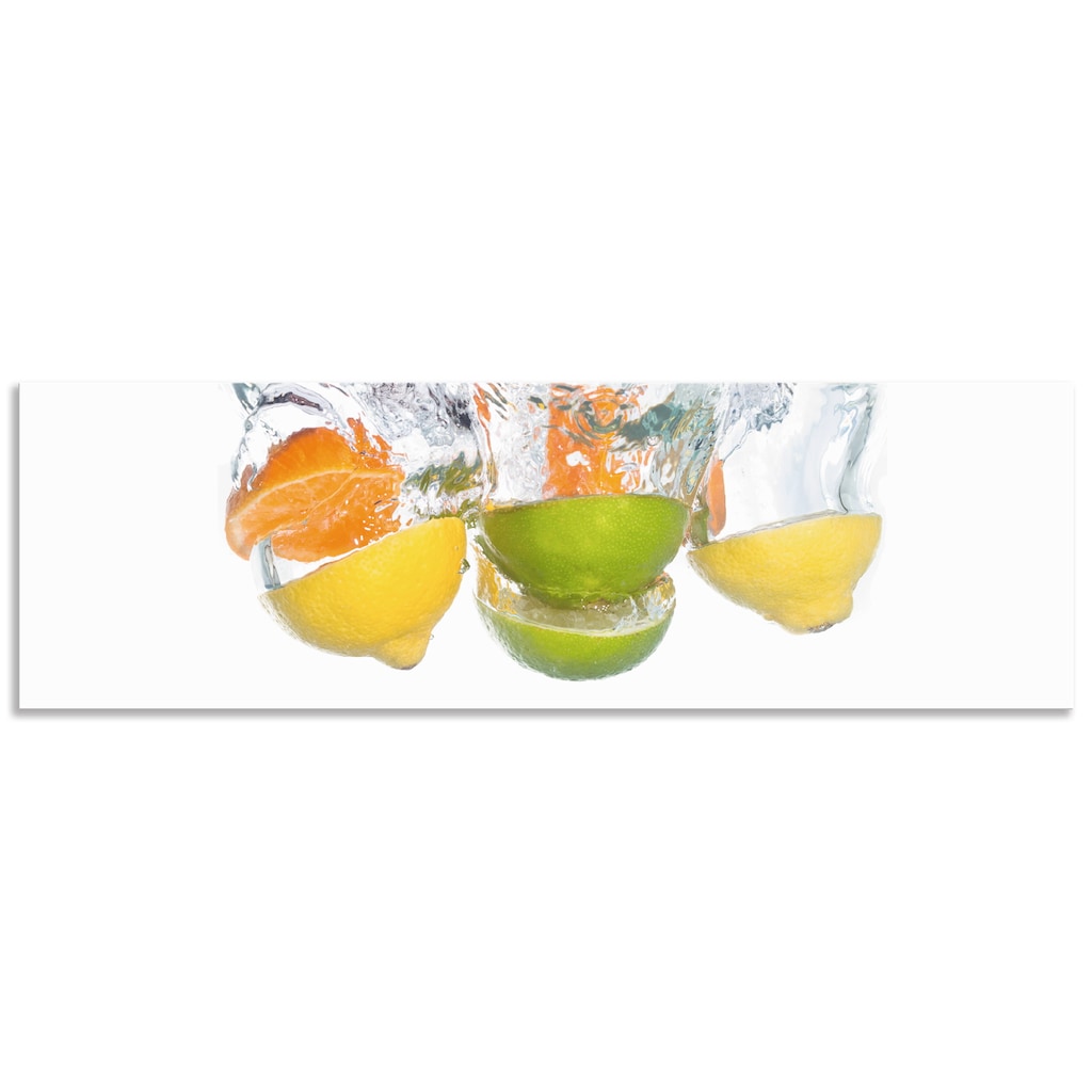 Artland Küchenrückwand »Zitrusfrüchte fallen in klares Wasser«, (1 tlg.)