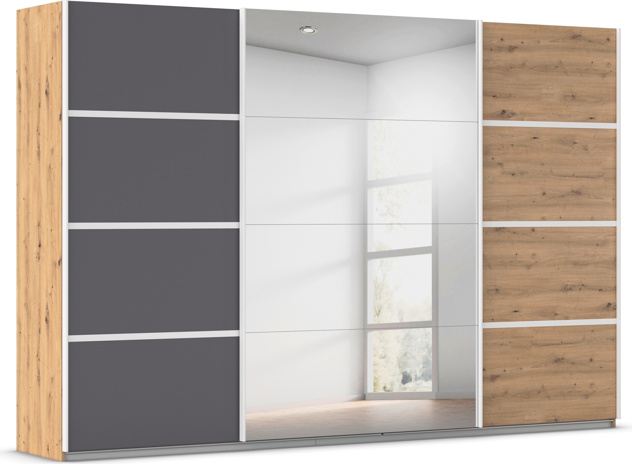 OTTO home Kleiderschrank "Mehrzweckschrank Aktenschrank Möbel Mietswohnung Schlafzimmer AVOLA" 3 verschiedene Ausstattungen BASIC/CLASSIC/PREMIUM (inkl. SOFT-CLOSE), mit eleganten Zierleisten in Chrom, Schwarz oder Weiß MADE IN GERMANY