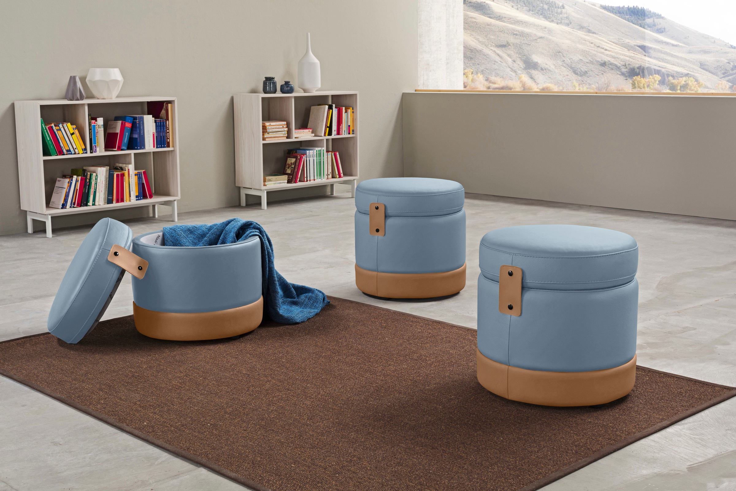 Egoitaliano Hocker "Tonder, Designhocker als Blickfang mit tollen Details, B/T 50/50cm" inkl. praktischem Stauraum als funktionale Stauraummöglichkeit