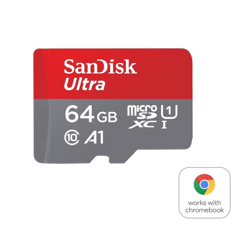 Sandisk Speicherkarte »microSDXC Ultra, + SD-Adapter für Chromebooks«, (Class 10 140 MB/s Lesegeschwindigkeit)